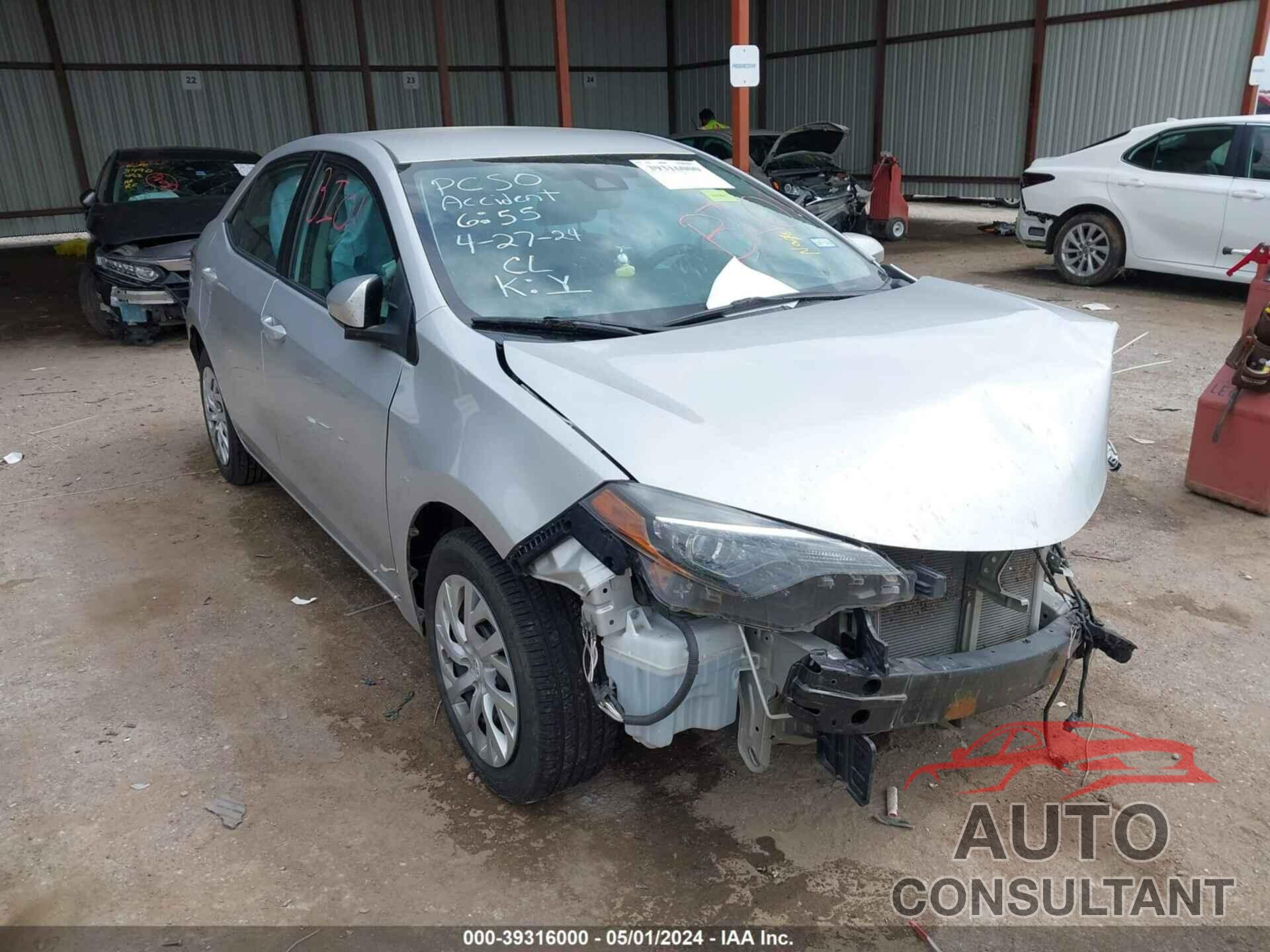 TOYOTA COROLLA 2019 - 5YFBURHE8KP937463