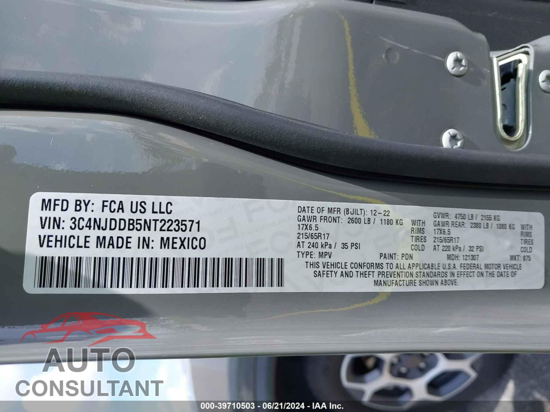 JEEP COMPASS 2022 - 3C4NJDDB5NT223571