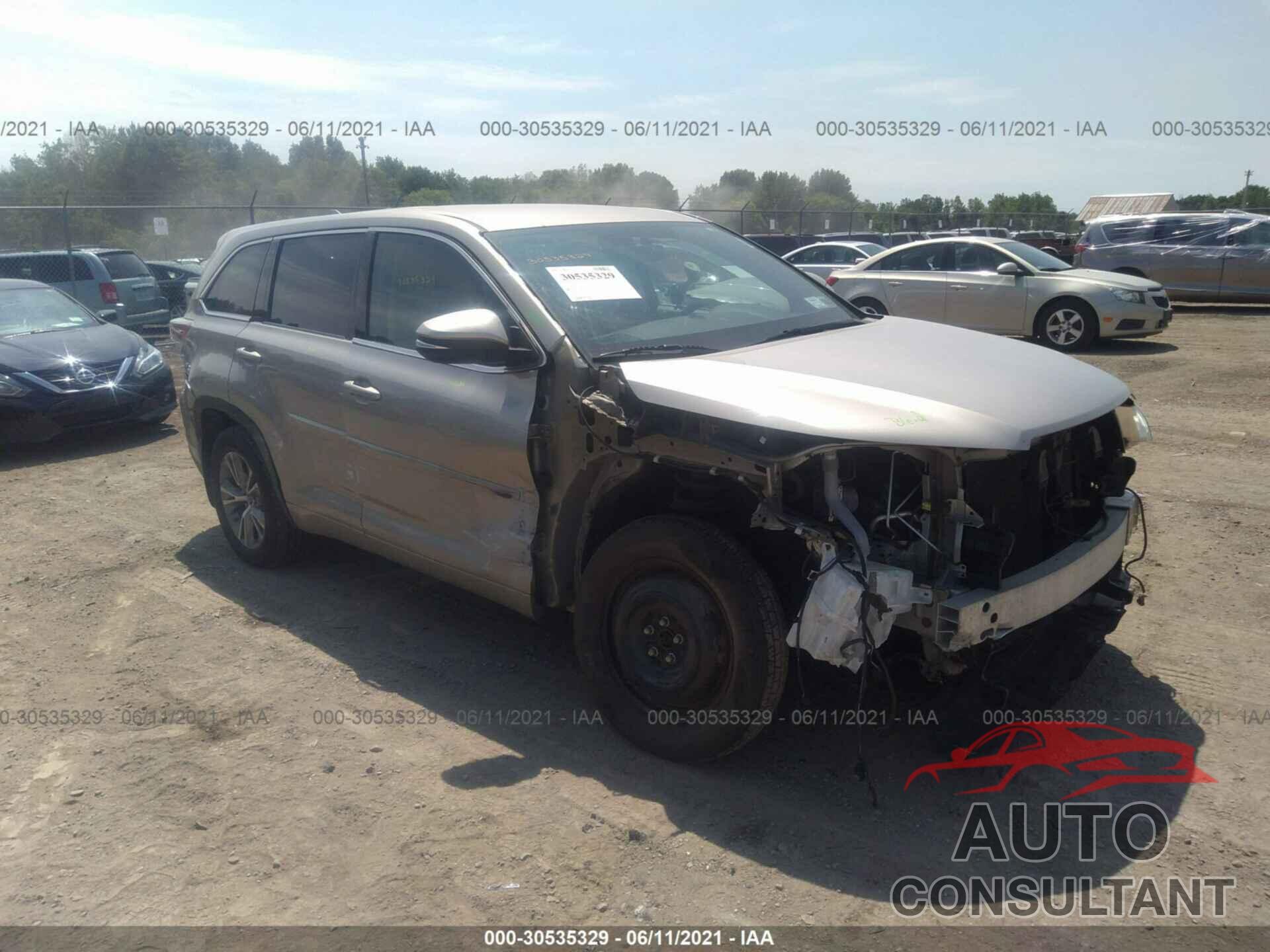 TOYOTA HIGHLANDER 2016 - 5TDBKRFH3GS273994