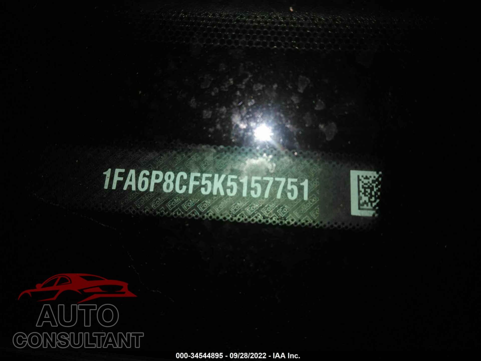 FORD MUSTANG 2019 - 00A6P8CF5K5157751
