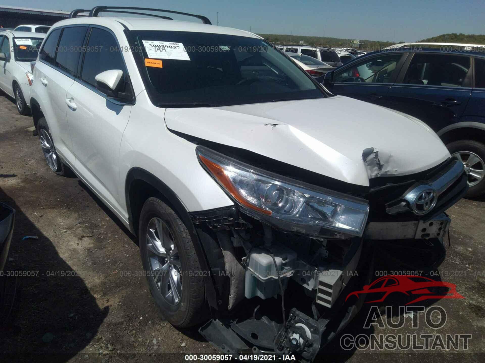 TOYOTA HIGHLANDER 2016 - 5TDZKRFH3GS182528