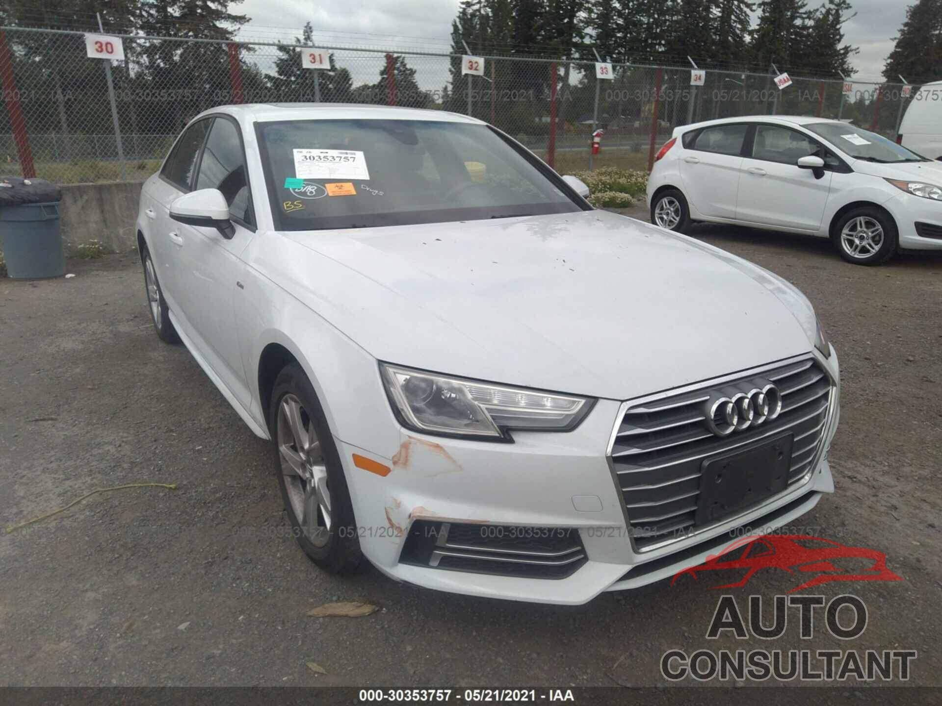 AUDI A4 2018 - WAUKMAF4XJA234880