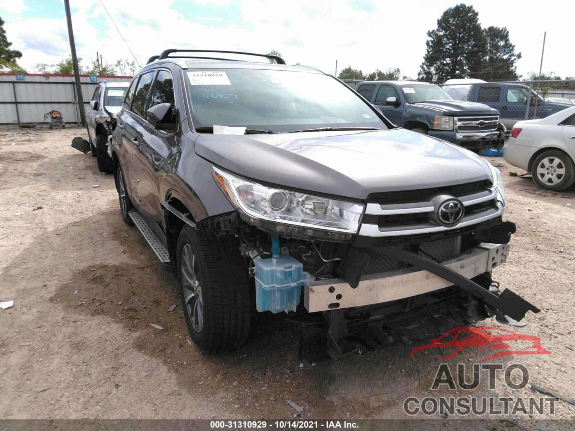 TOYOTA HIGHLANDER 2019 - 5TDKZRFH6KS572514