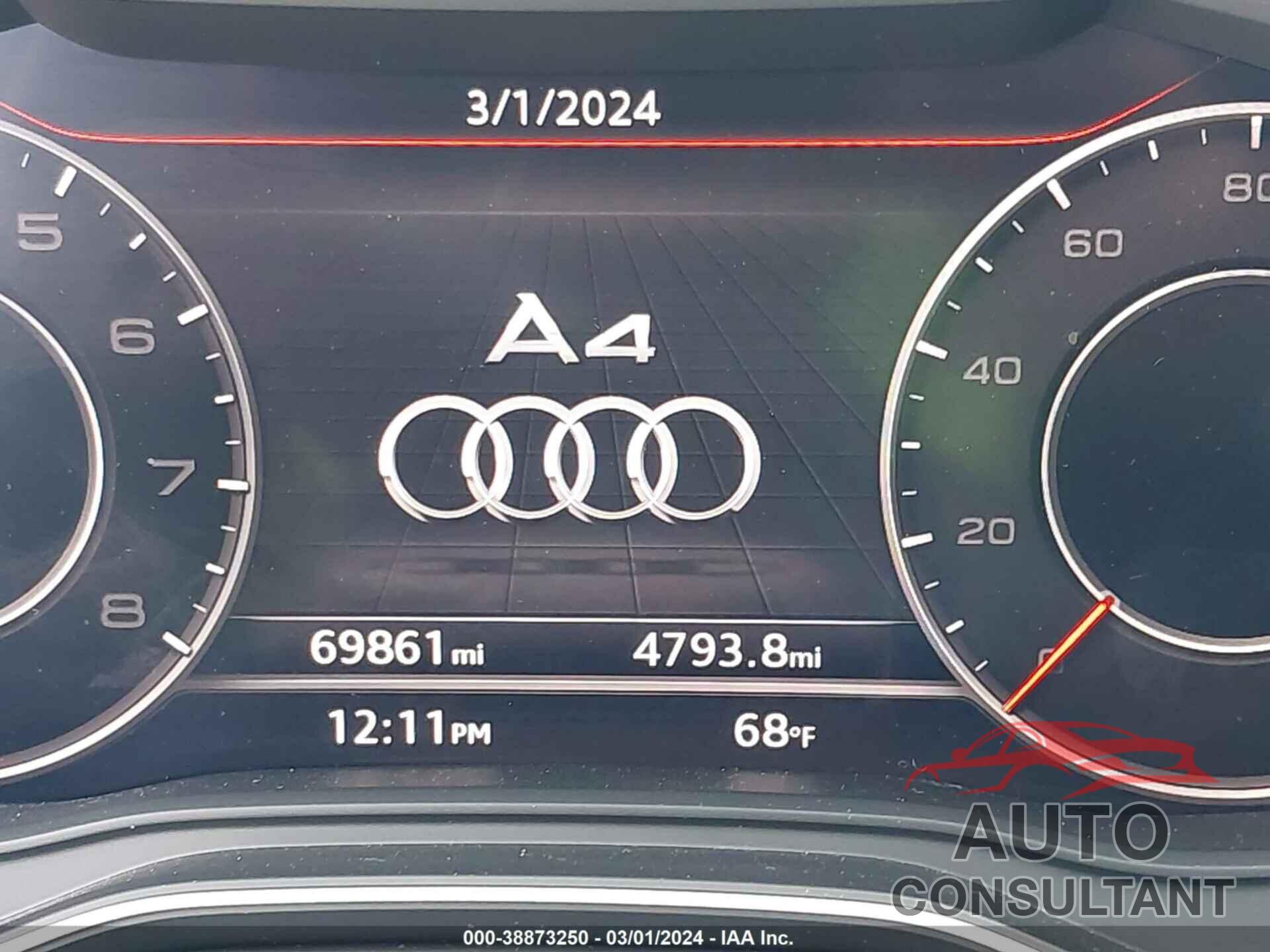 AUDI A4 2017 - WAUKMAF49HN055832