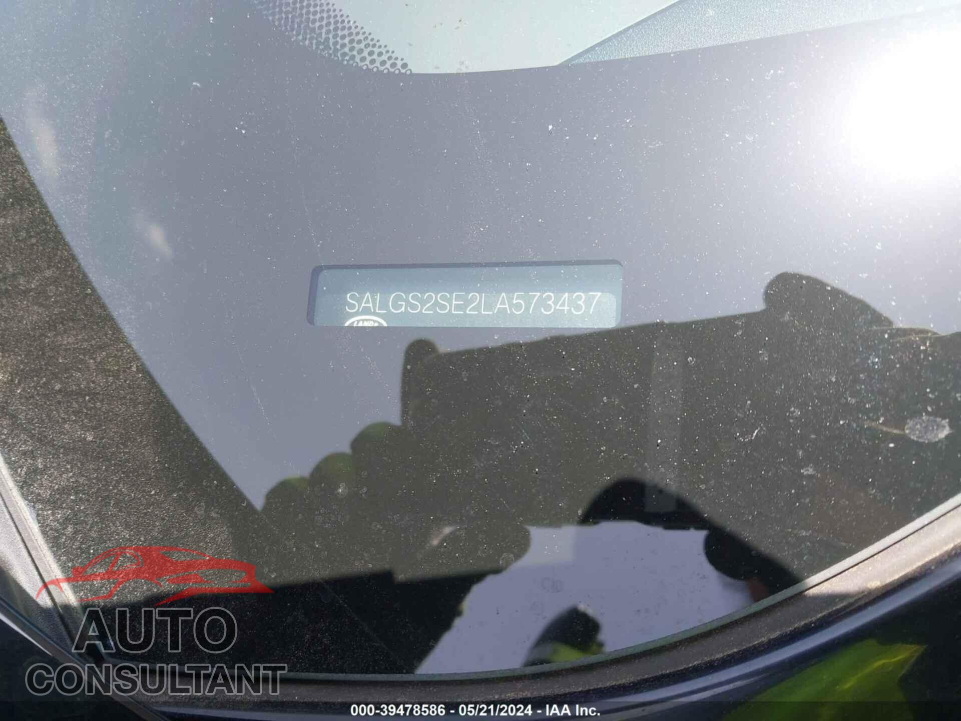 LAND ROVER RANGE ROVER 2020 - SALGS2SE2LA573437