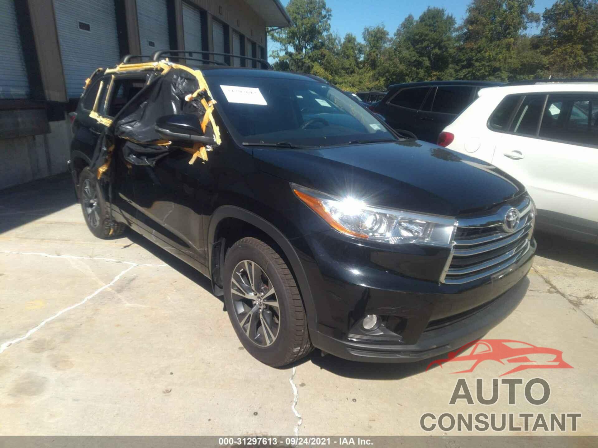 TOYOTA HIGHLANDER 2016 - 5TDJKRFH7GS285237