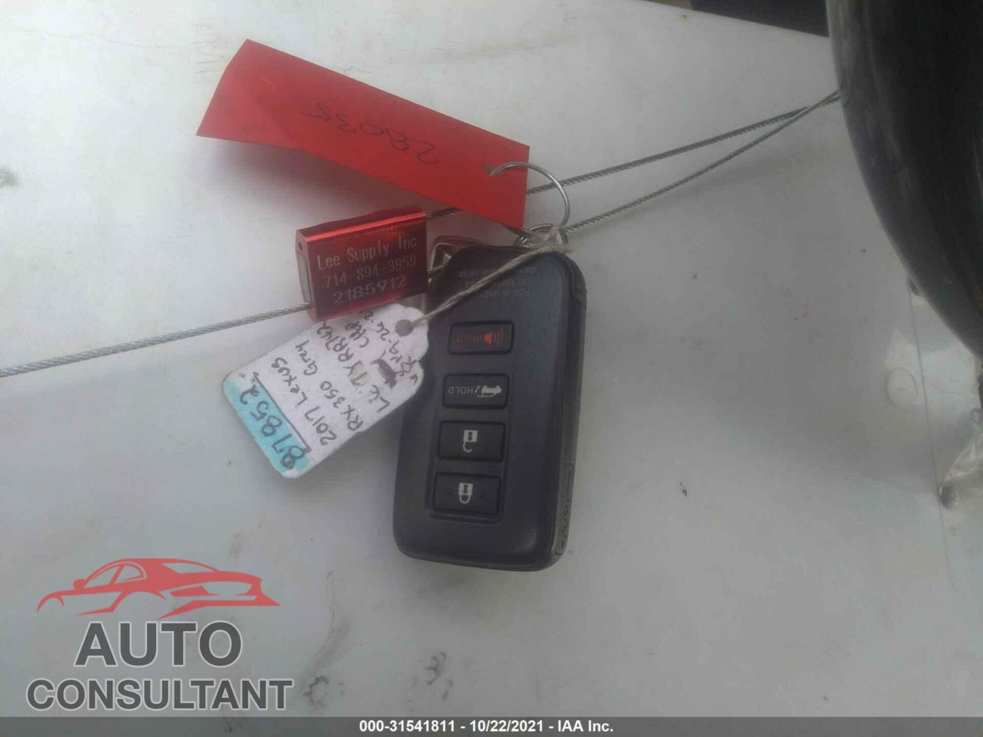 LEXUS RX 2017 - 2T2BZMCA5HC093203