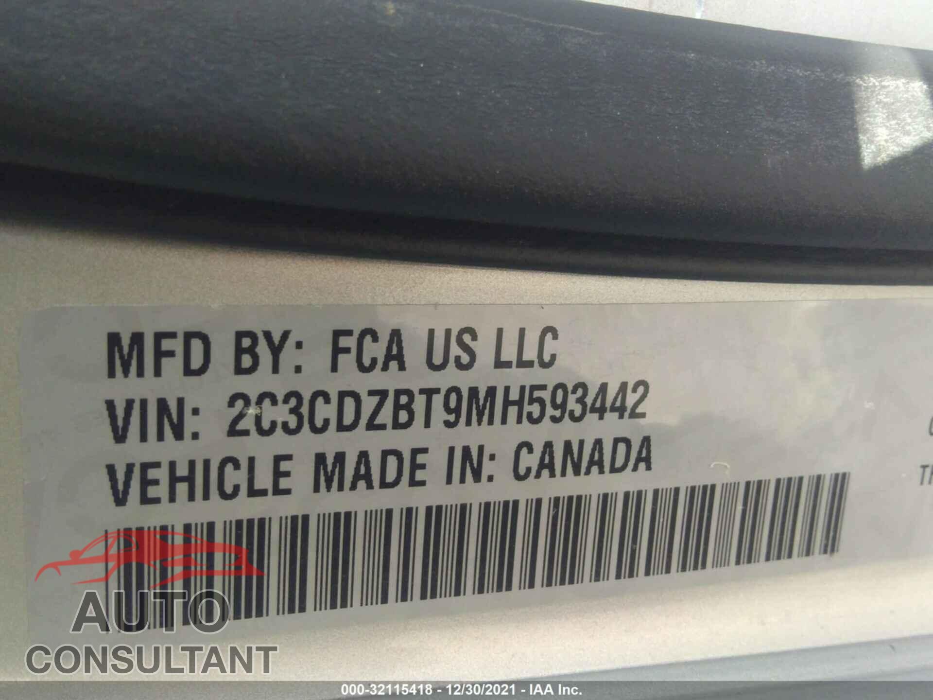 DODGE CHALLENGER 2021 - 2C3CDZBT9MH593442