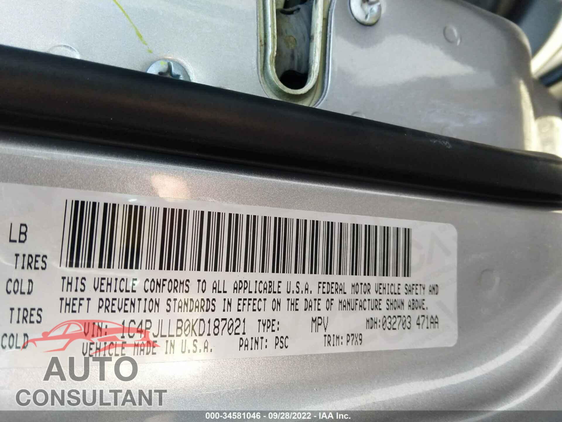 JEEP CHEROKEE 2019 - 1C4PJLLB0KD187021