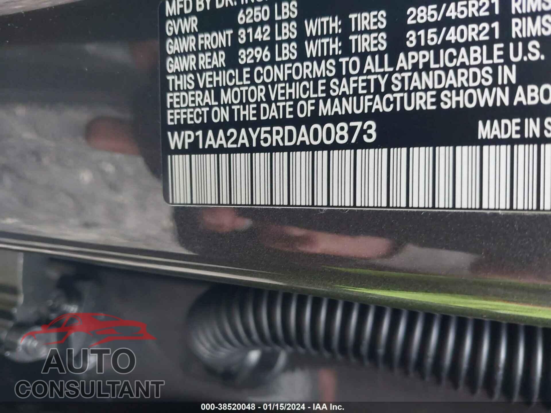 PORSCHE CAYENNE 2024 - WP1AA2AY5RDA00873