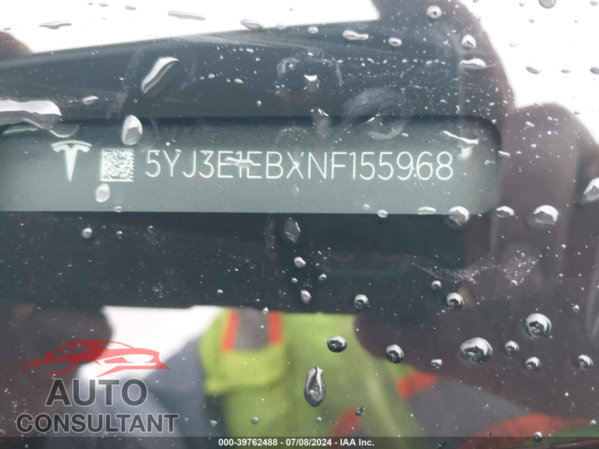 TESLA MODEL 3 2022 - 5YJ3E1EBXNF155968