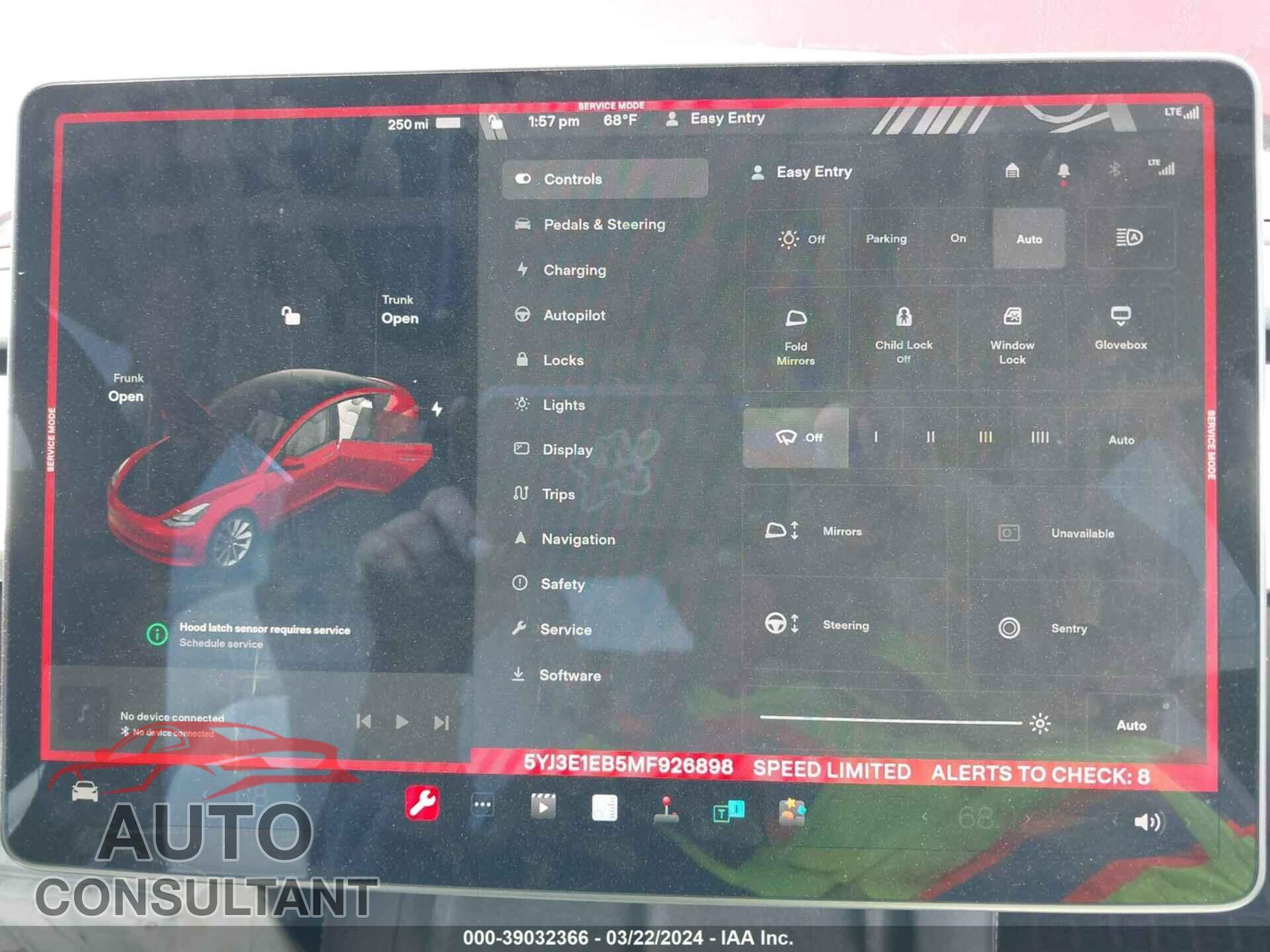 TESLA MODEL 3 2021 - 5YJ3E1EB5MF926898