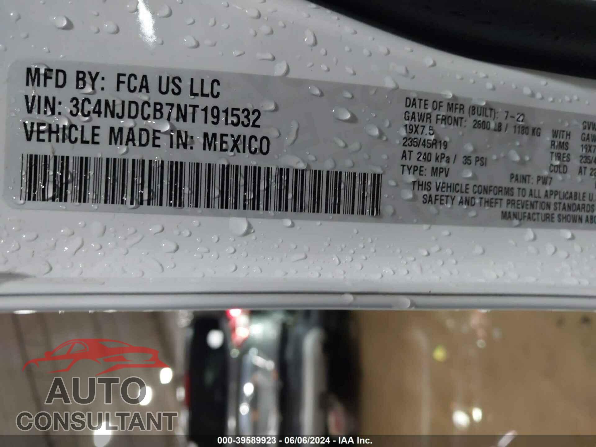 JEEP COMPASS 2022 - 3C4NJDCB7NT191532