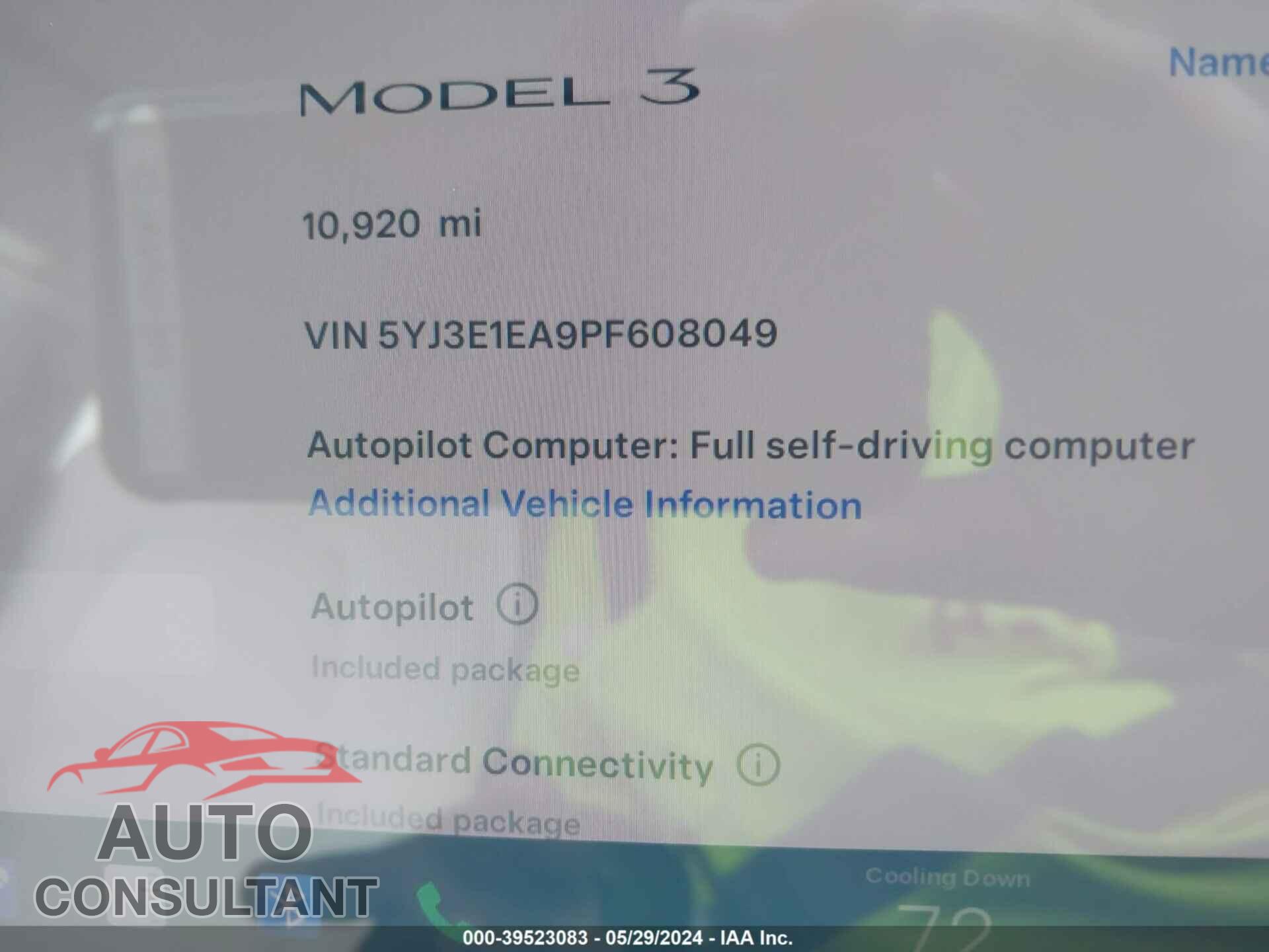 TESLA MODEL 3 2023 - 5YJ3E1EA9PF608049