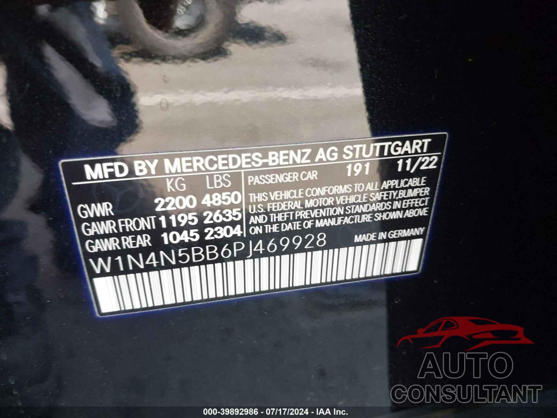MERCEDES-BENZ AMG GLA 35 2023 - W1N4N5BB6PJ469928