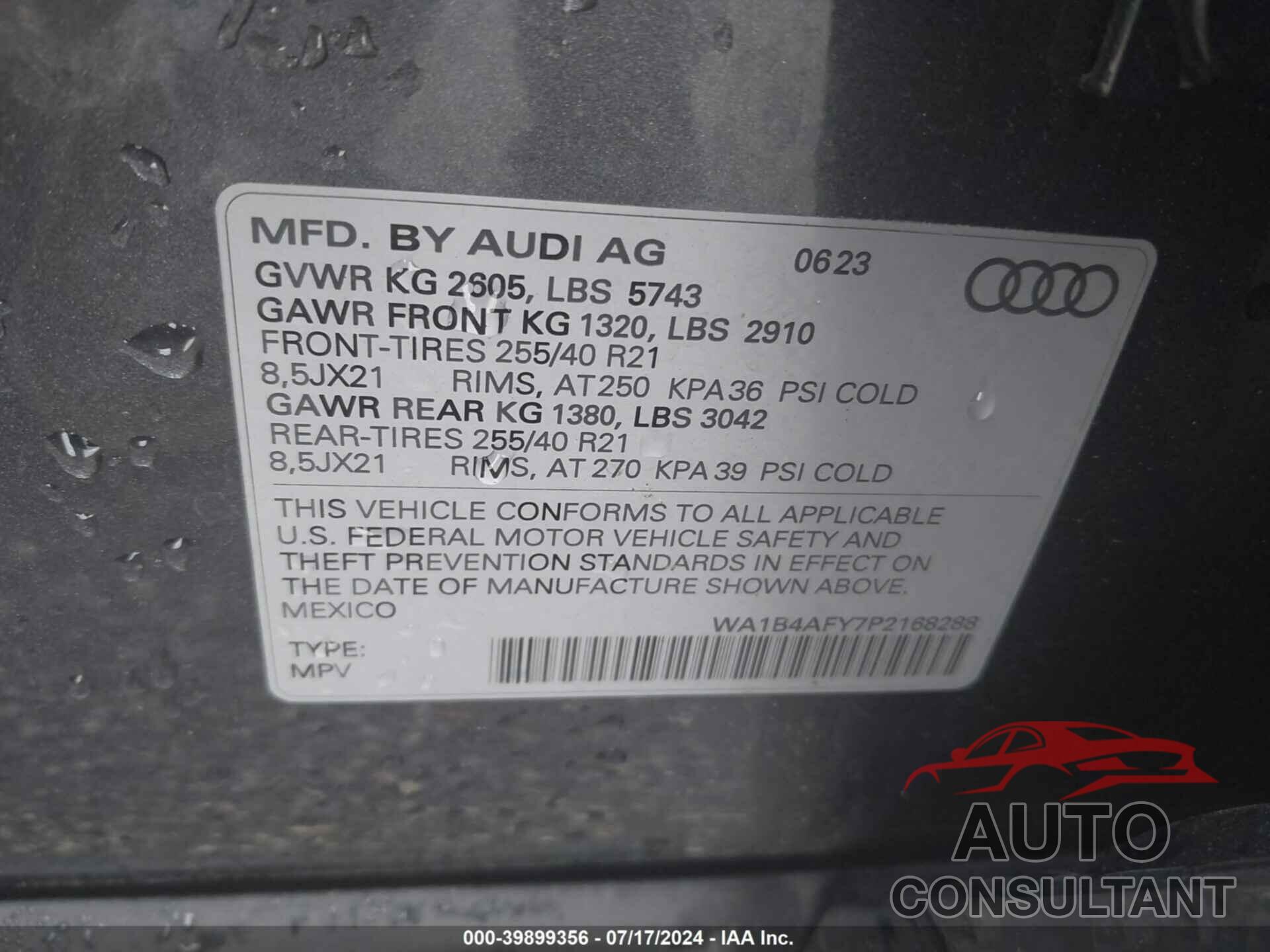 AUDI SQ5 2023 - WA1B4AFY7P2168288