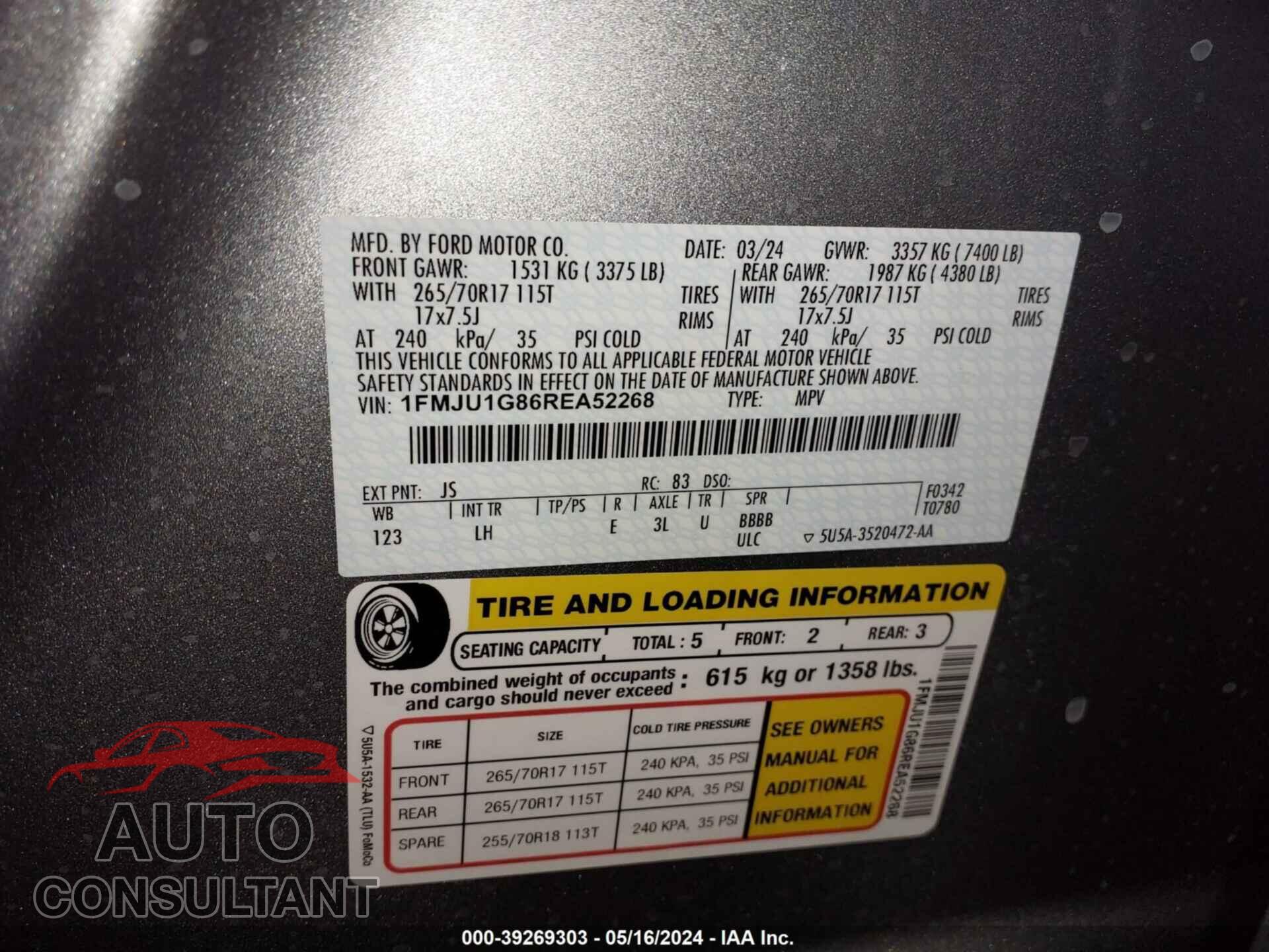 FORD EXPEDITION 2024 - 1FMJU1G86REA52268
