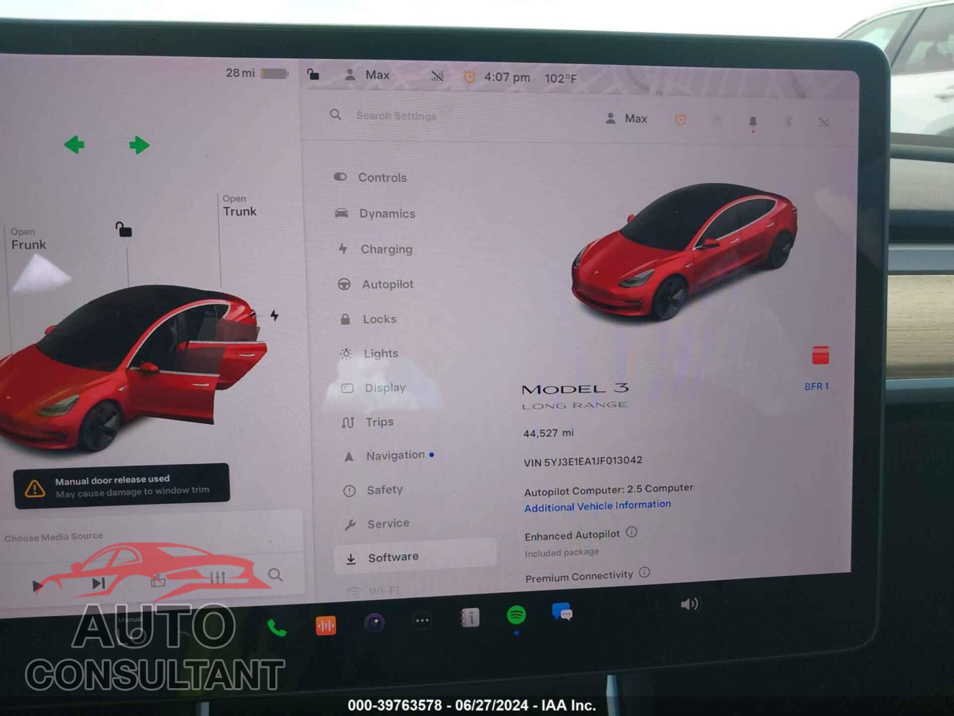 TESLA MODEL 3 2018 - 5YJ3E1EA1JF013042