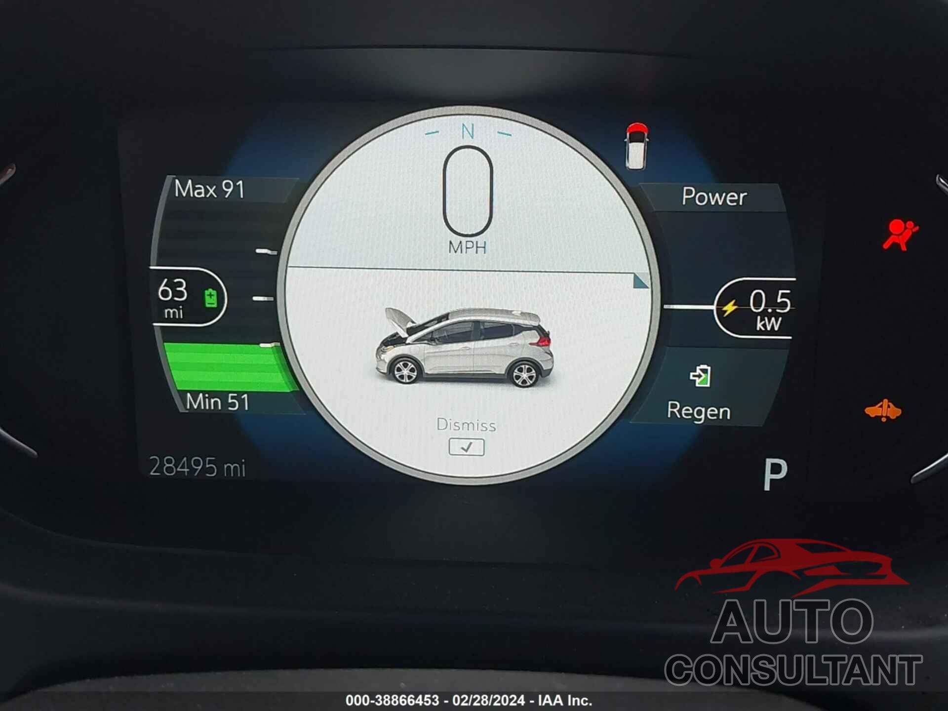 CHEVROLET BOLT EV 2020 - 1G1FY6S07L4110469