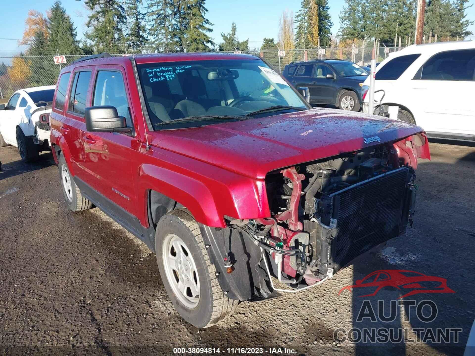 JEEP PATRIOT 2017 - 1C4NJPBA2HD148916