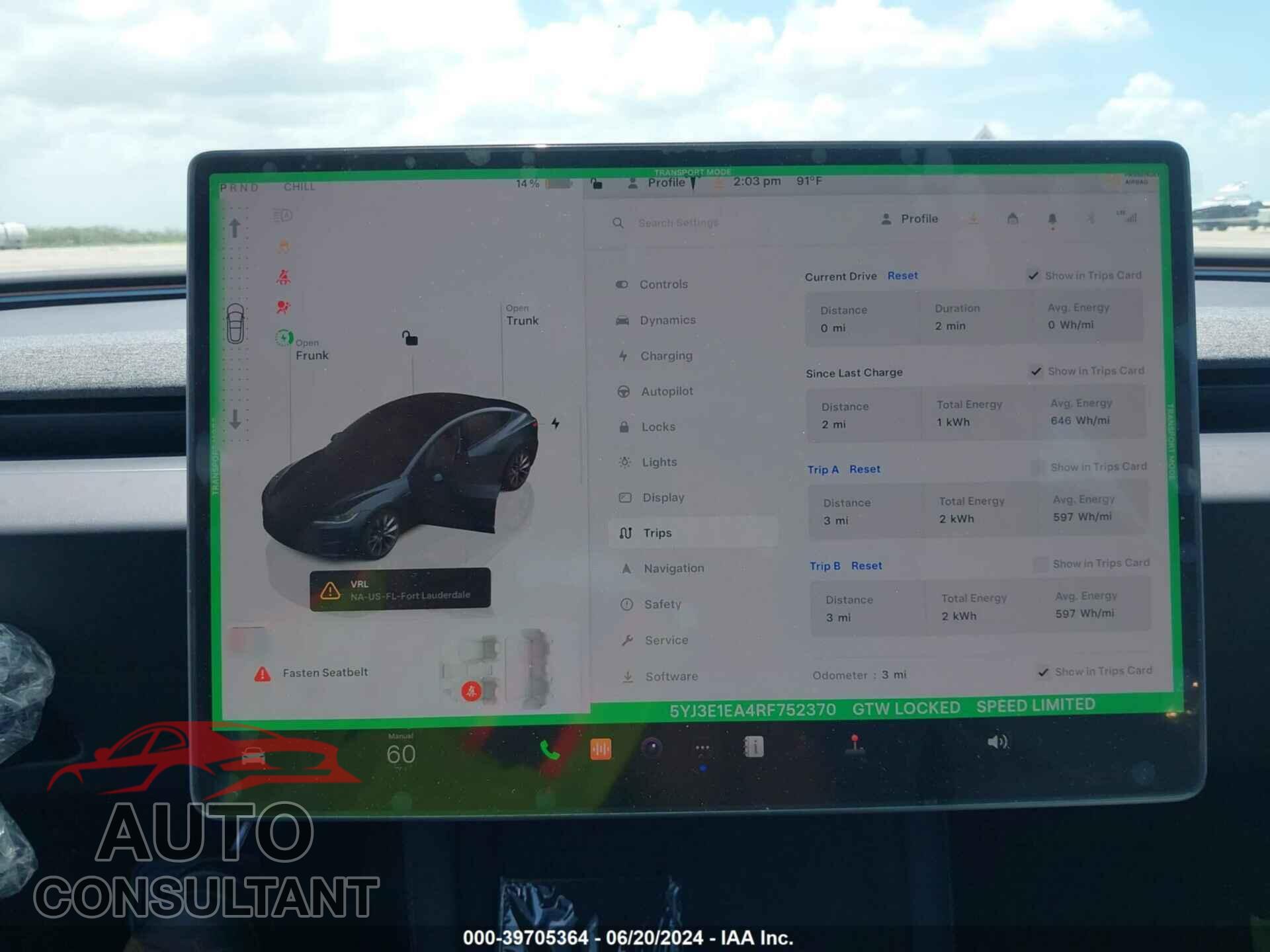 TESLA MODEL 3 2024 - 5YJ3E1EA4RF752370