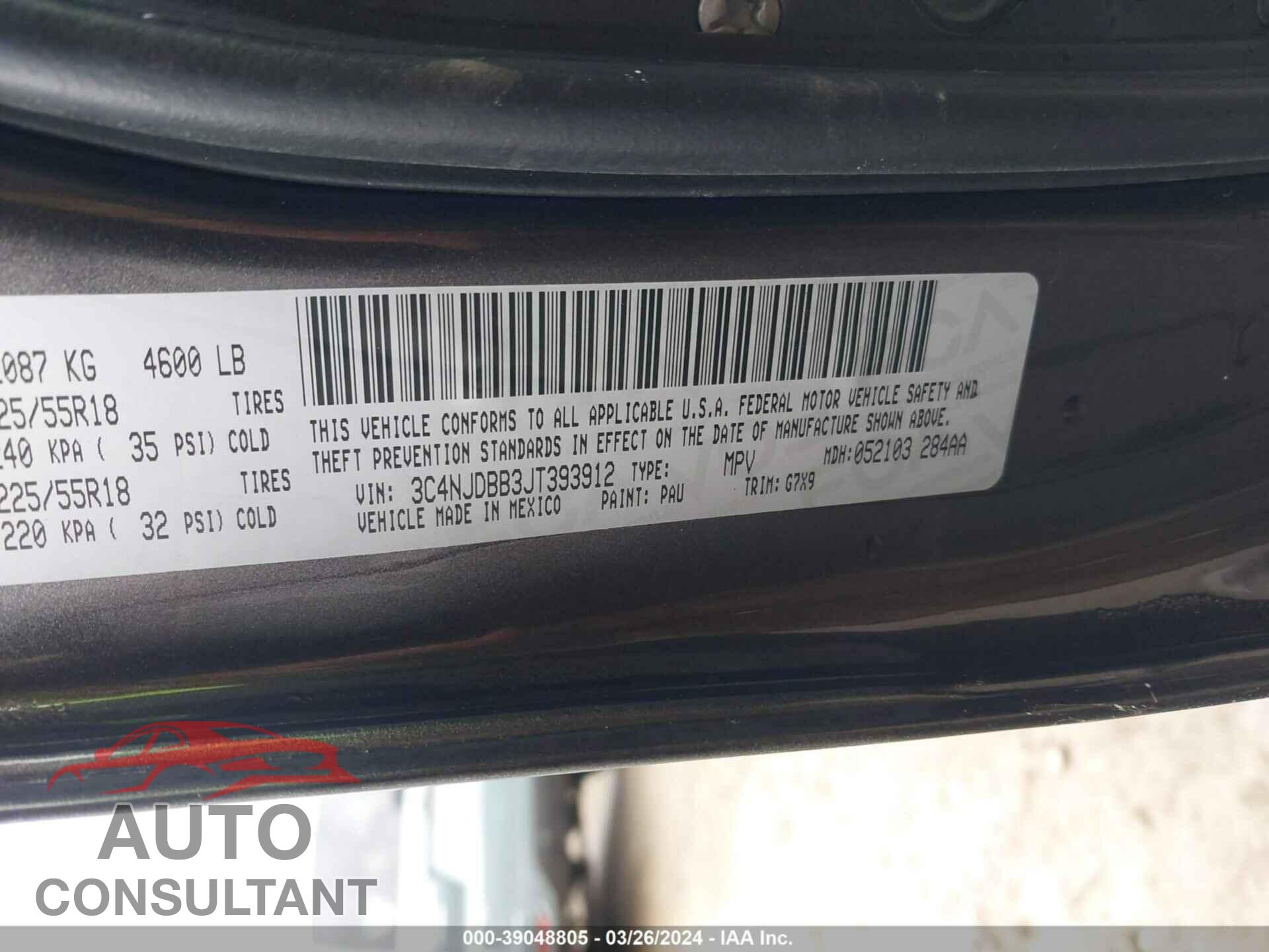 JEEP COMPASS 2018 - 3C4NJDBB3JT393912