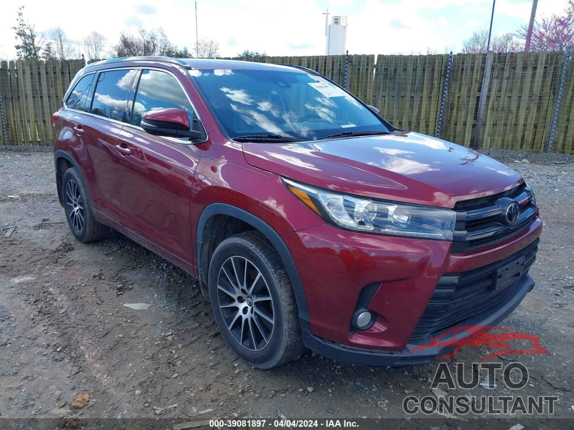 TOYOTA HIGHLANDER 2018 - 5TDJZRFH9JS554650