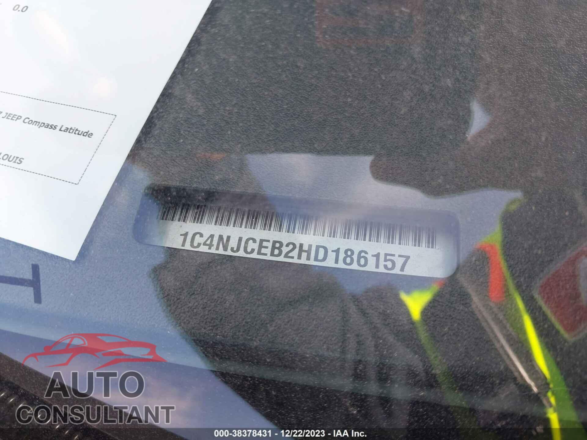 JEEP COMPASS 2017 - 1C4NJCEB2HD186157