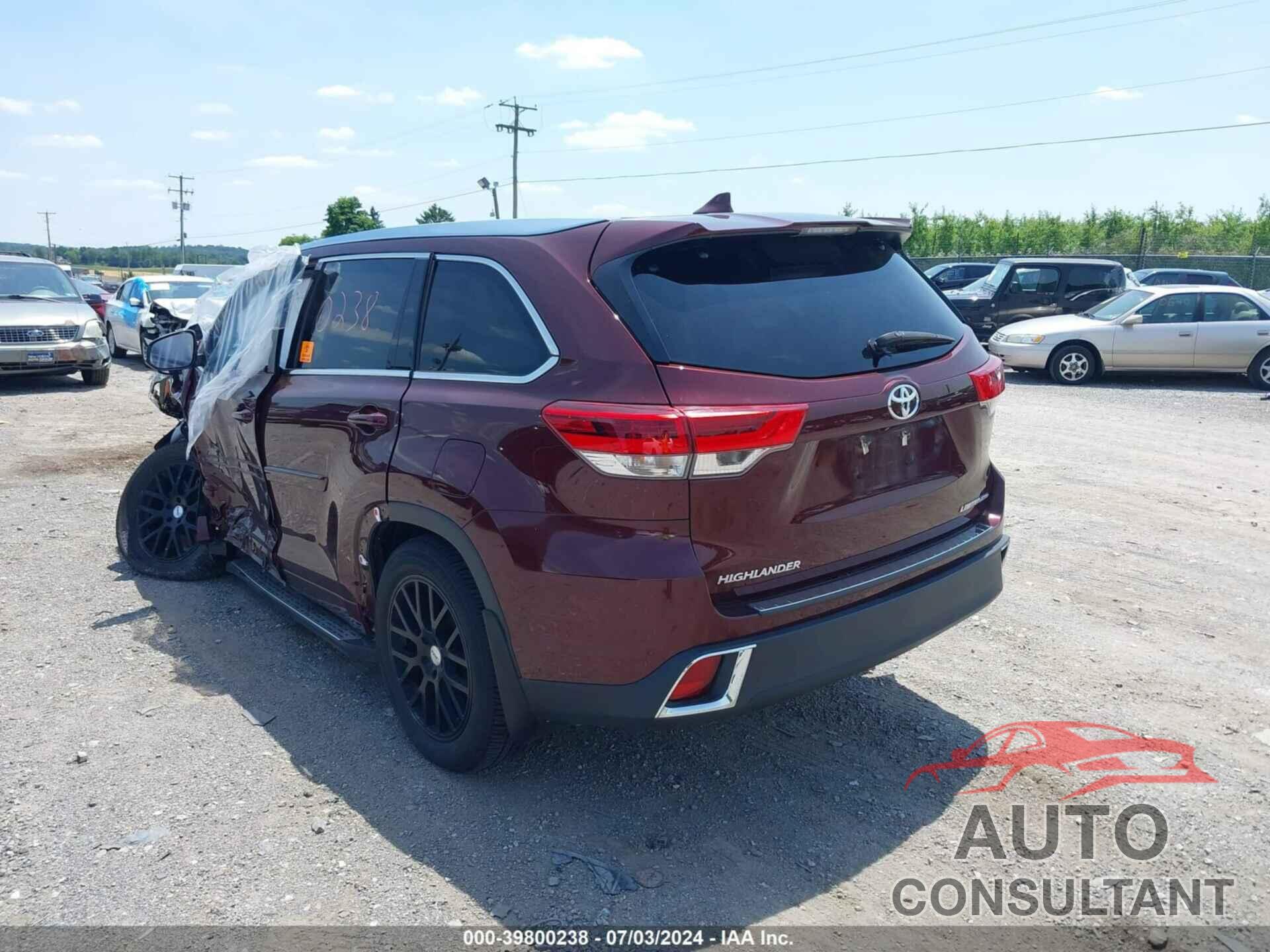 TOYOTA HIGHLANDER 2019 - 5TDDZRFH6KS925410
