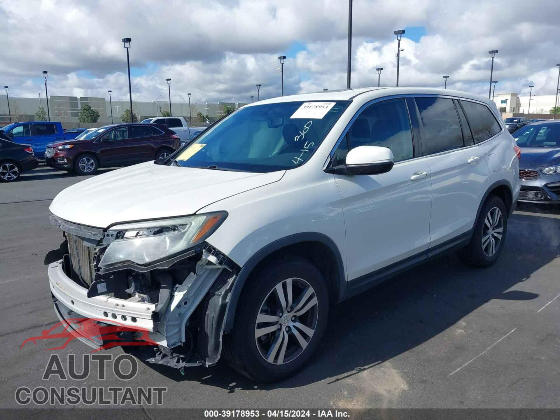 HONDA PILOT 2017 - 5FNYF5H52HB002411