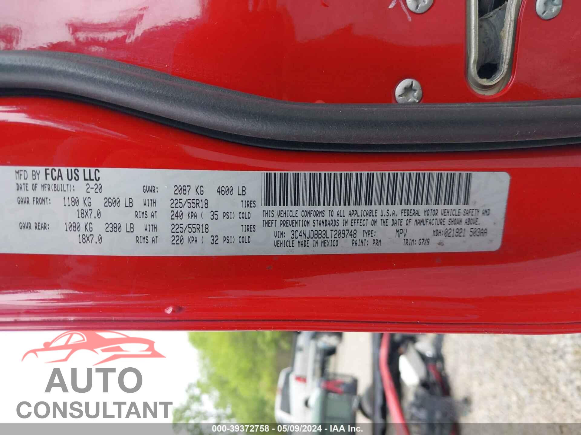 JEEP COMPASS 2020 - 3C4NJDBB3LT209748