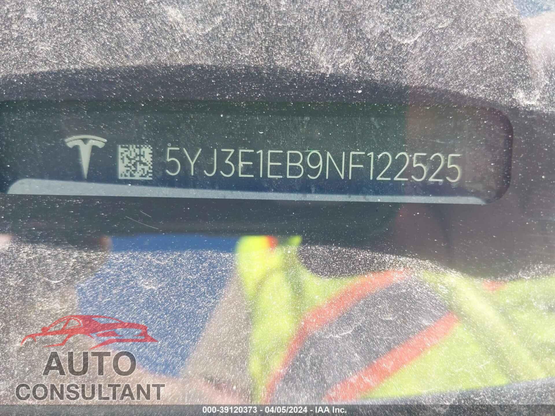 TESLA MODEL 3 2022 - 5YJ3E1EB9NF122525