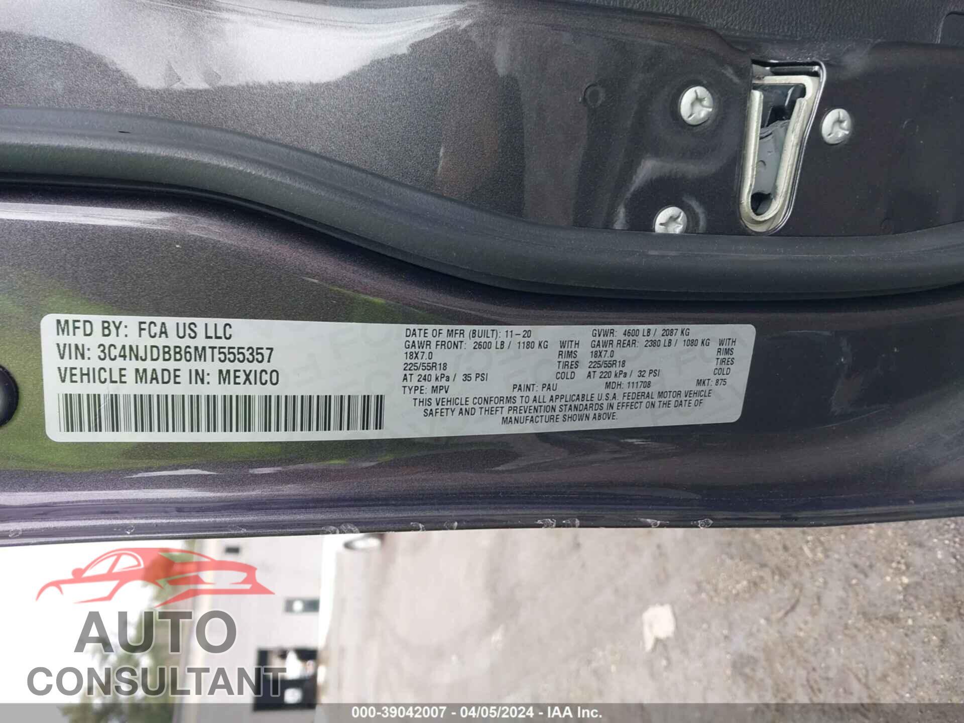 JEEP COMPASS 2021 - 3C4NJDBB6MT555357