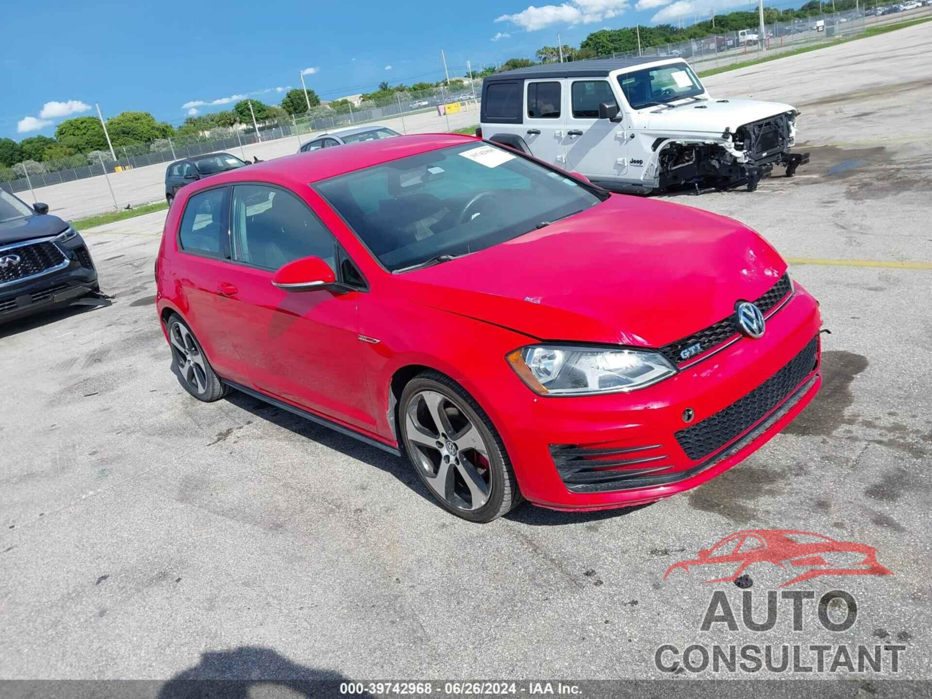 VOLKSWAGEN GOLF GTI 2016 - 3VWYT7AU7GM025342