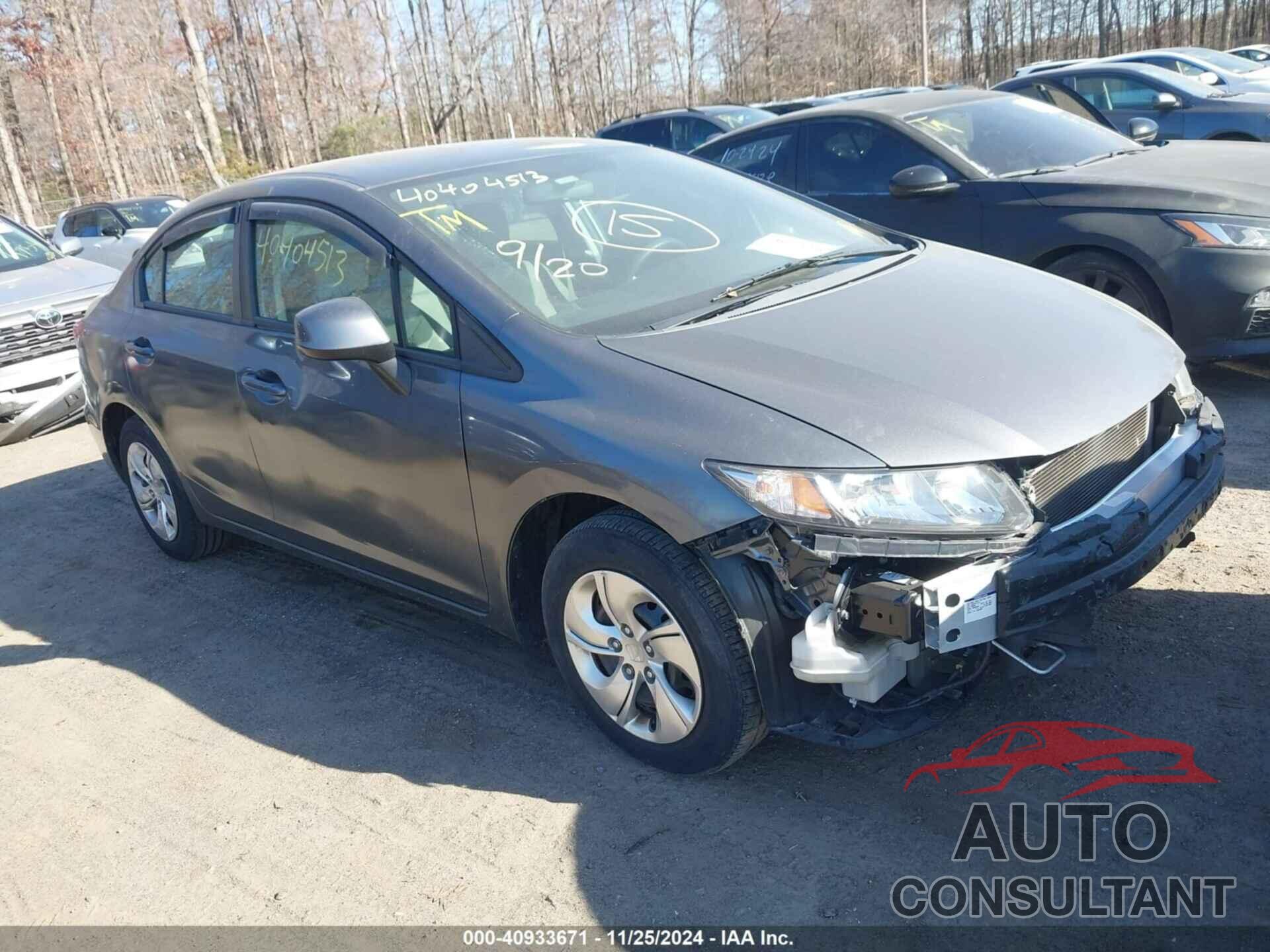 HONDA CIVIC 2013 - 19XFB2F50DE201218