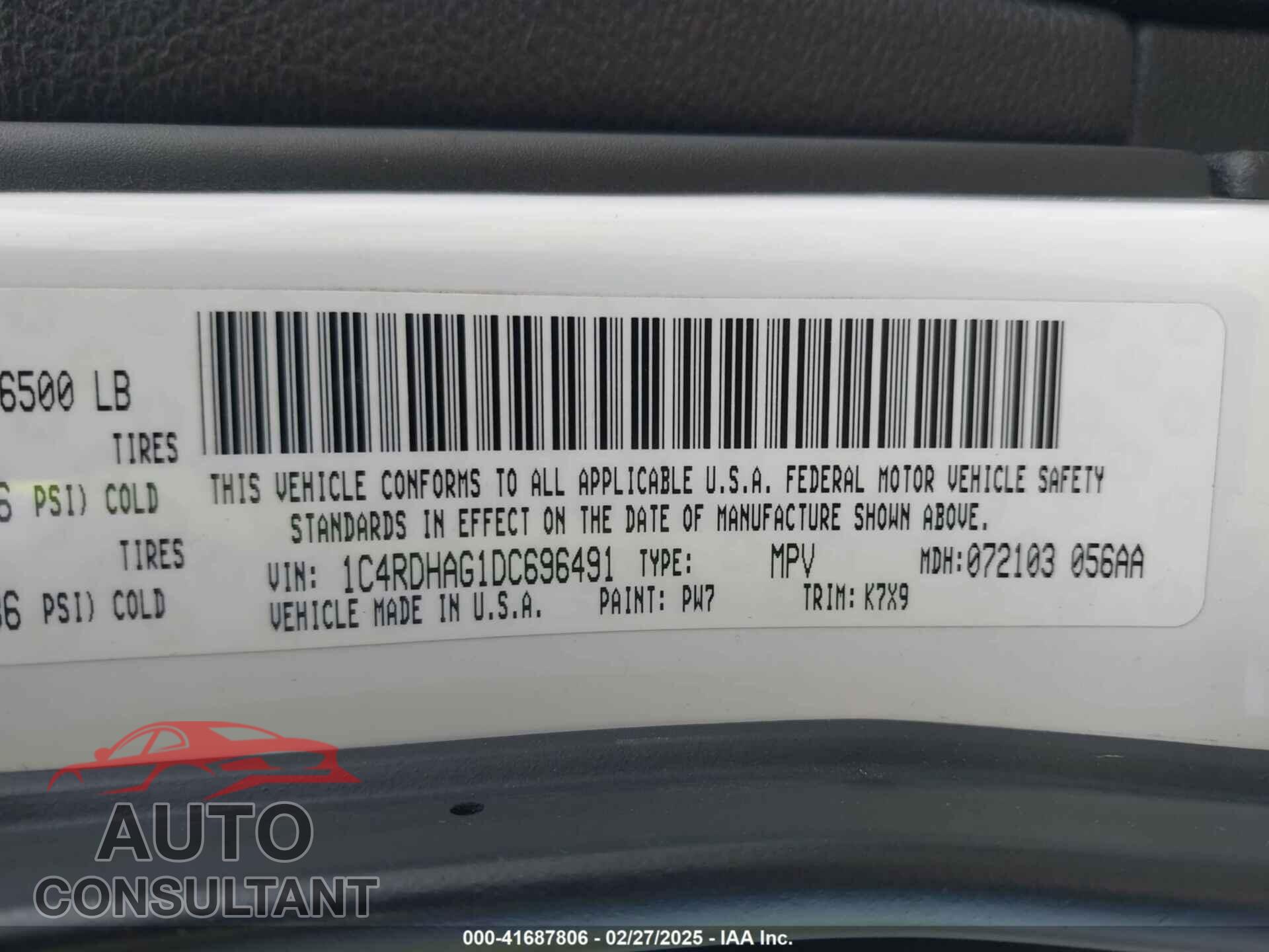 DODGE DURANGO 2013 - 1C4RDHAG1DC696491