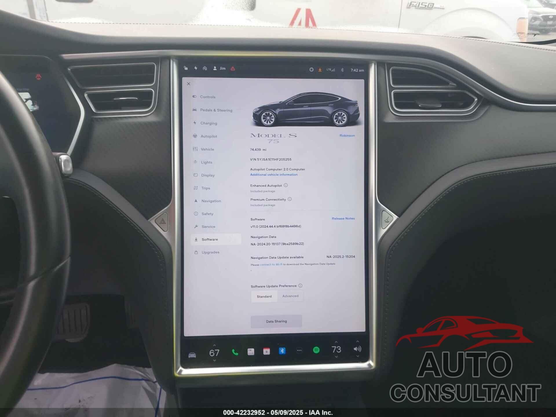TESLA MODEL S 2017 - 5YJSA1E11HF205255