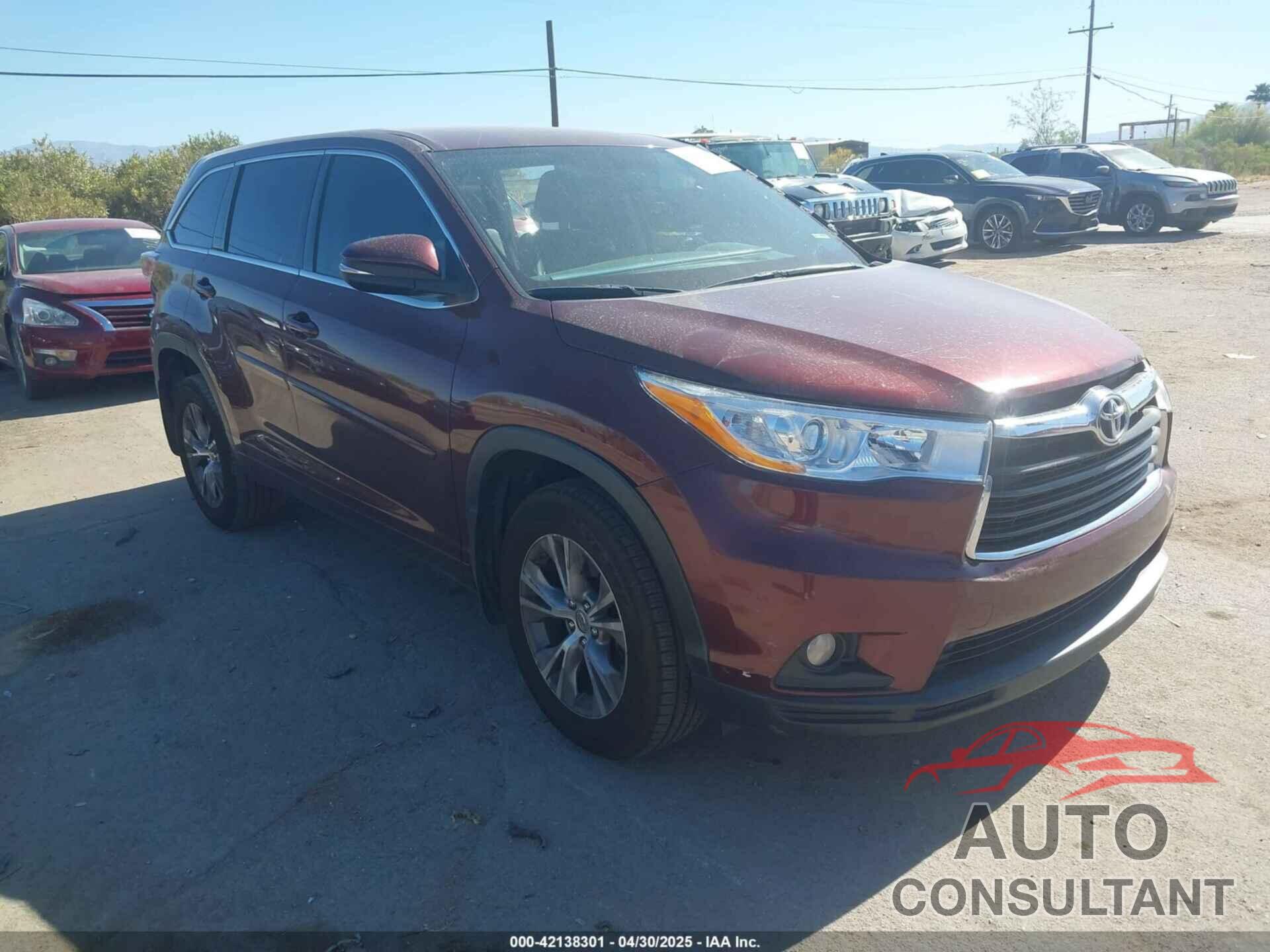 TOYOTA HIGHLANDER 2015 - 5TDBKRFH3FS082607