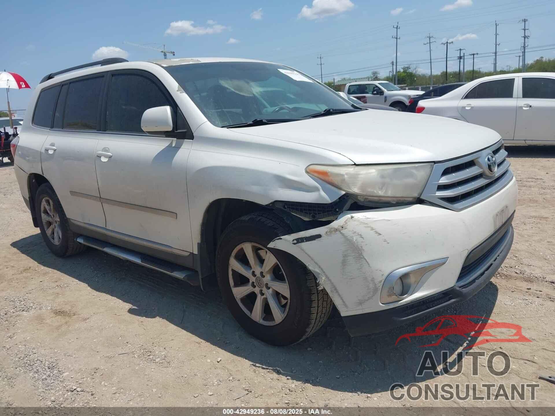 TOYOTA HIGHLANDER 2012 - 5TDZK3EH3CS070966