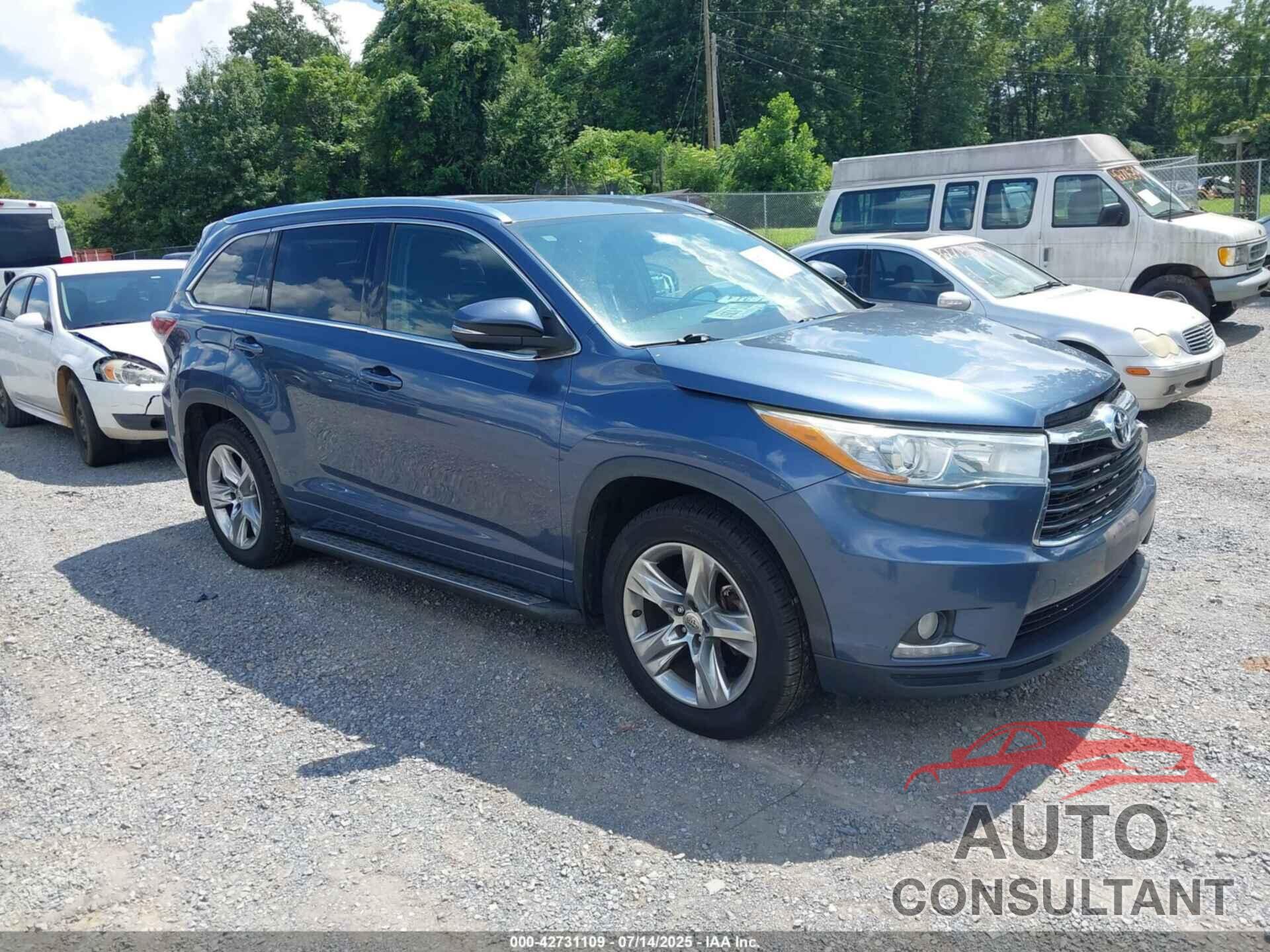 TOYOTA HIGHLANDER 2014 - 5TDDKRFH8ES014505
