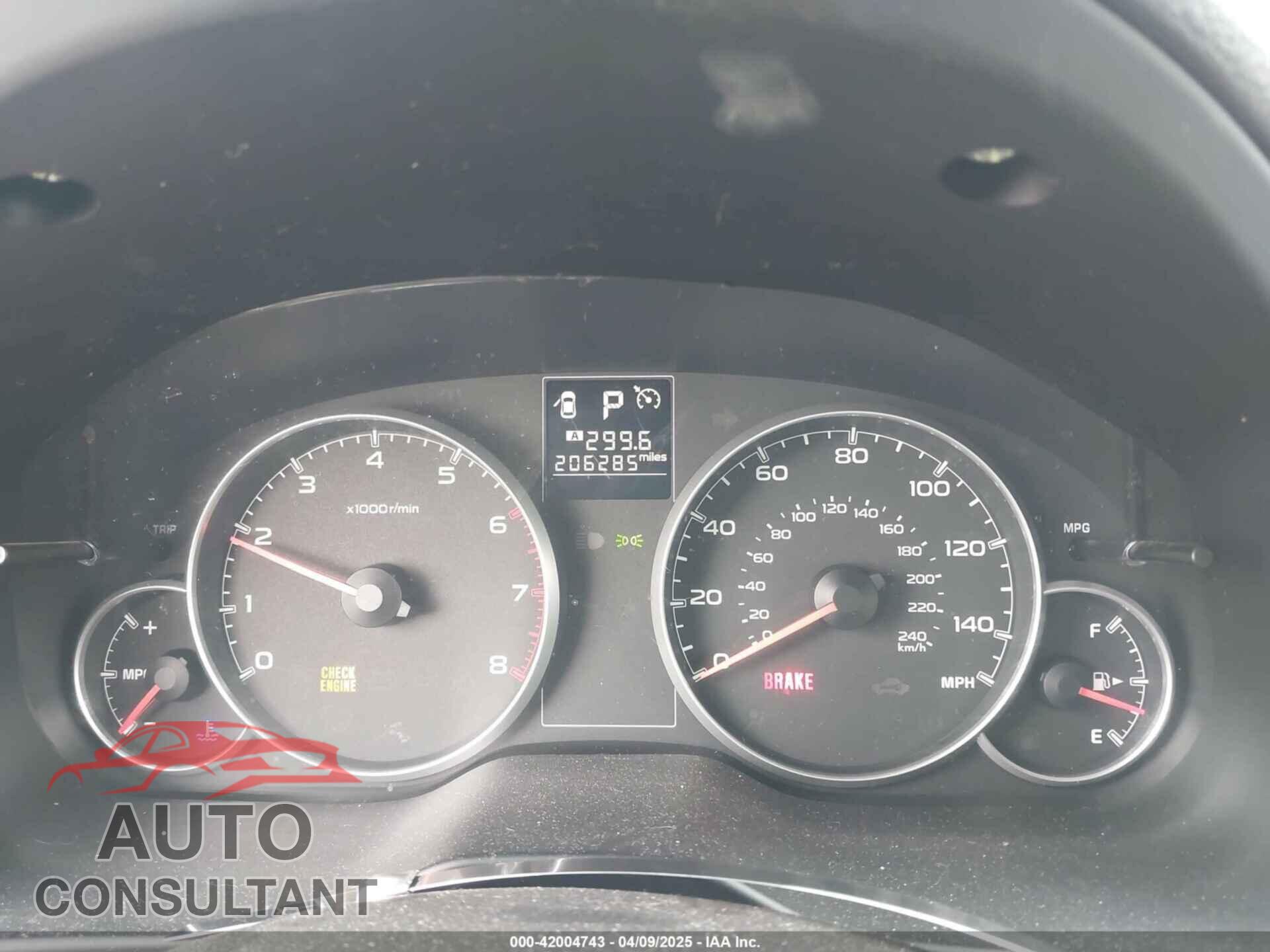 SUBARU OUTBACK 2014 - 4S4BRBDC4E3214134