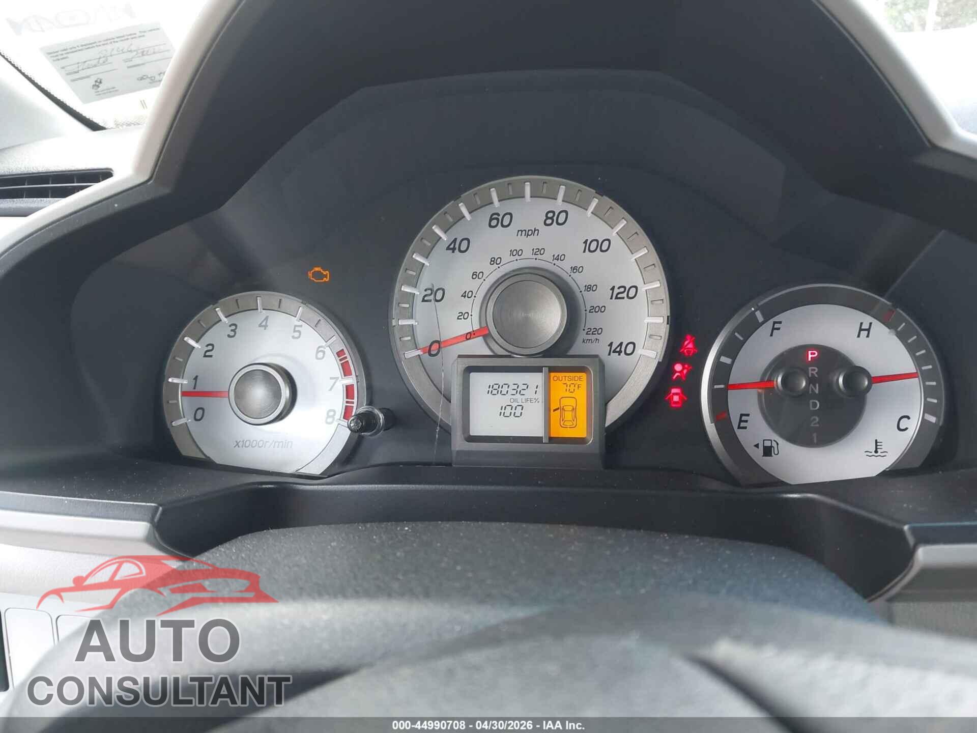 HONDA PILOT 2012 - 5FNYF4H77CB082146