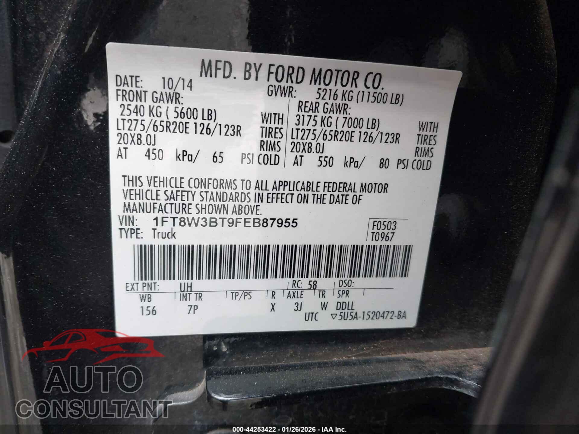 FORD F-350 2015 - 1FT8W3BT9FEB87955