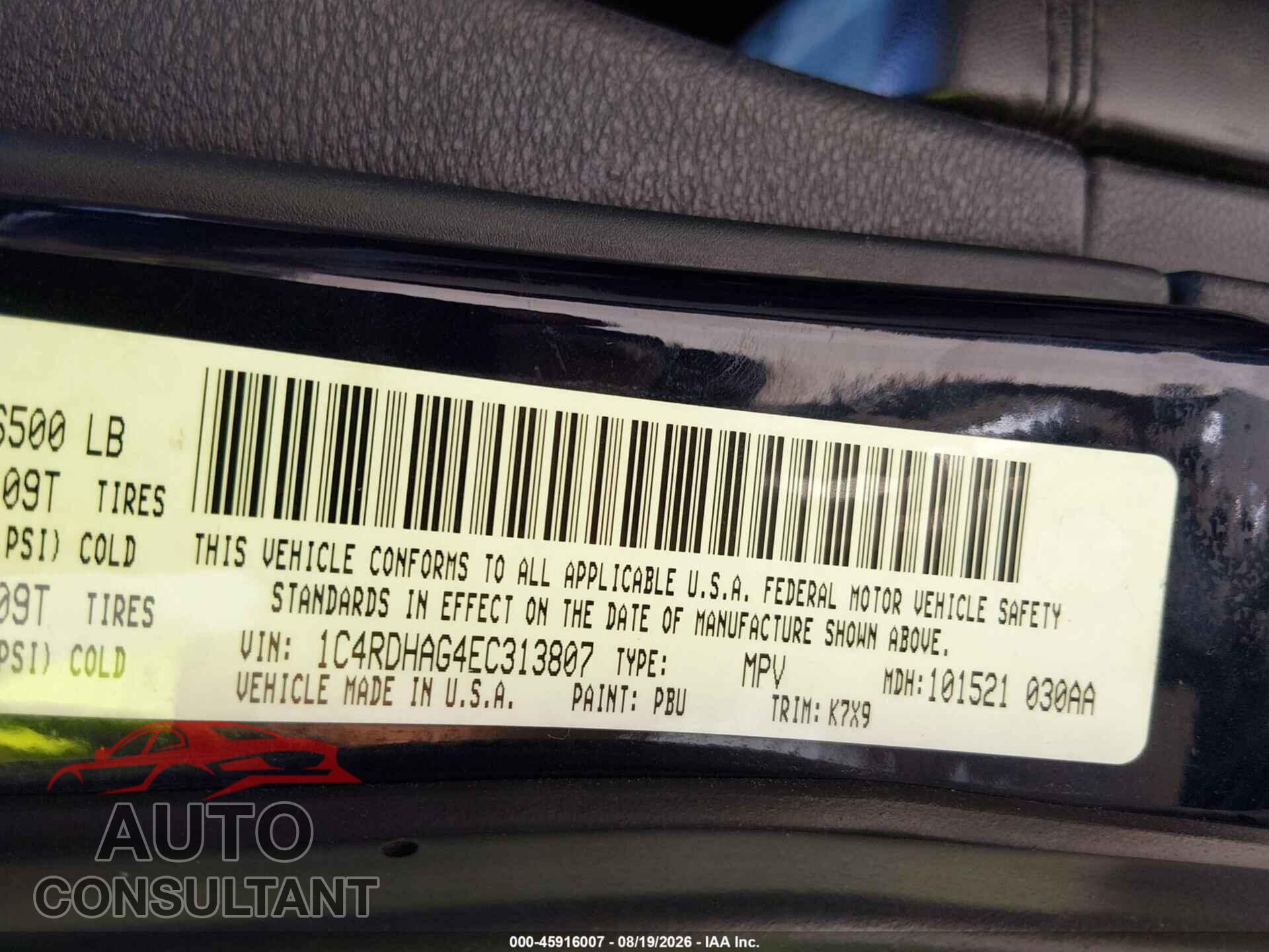DODGE DURANGO 2014 - 1C4RDHAG4EC313807