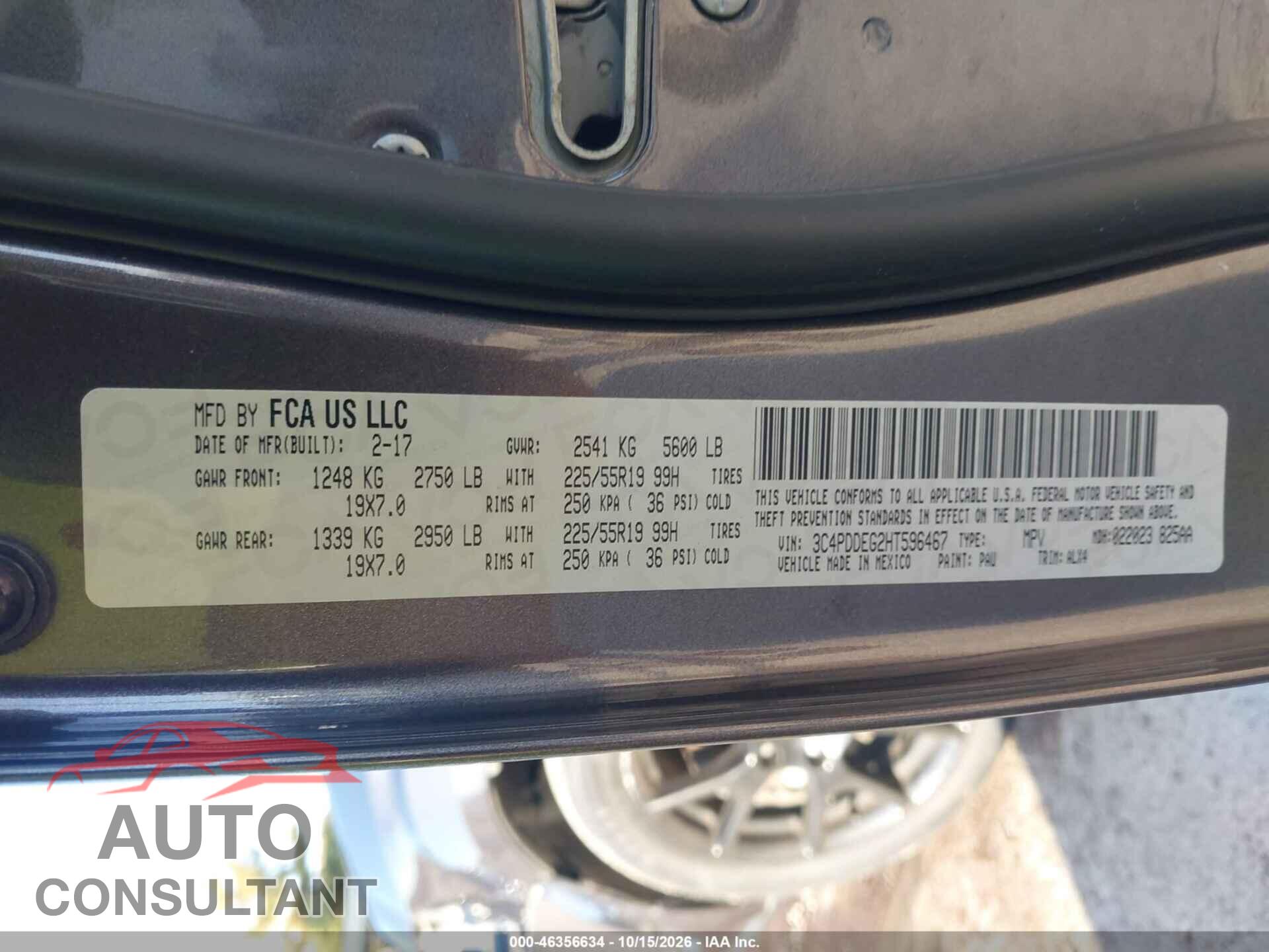 DODGE JOURNEY 2017 - 3C4PDDEG2HT596467