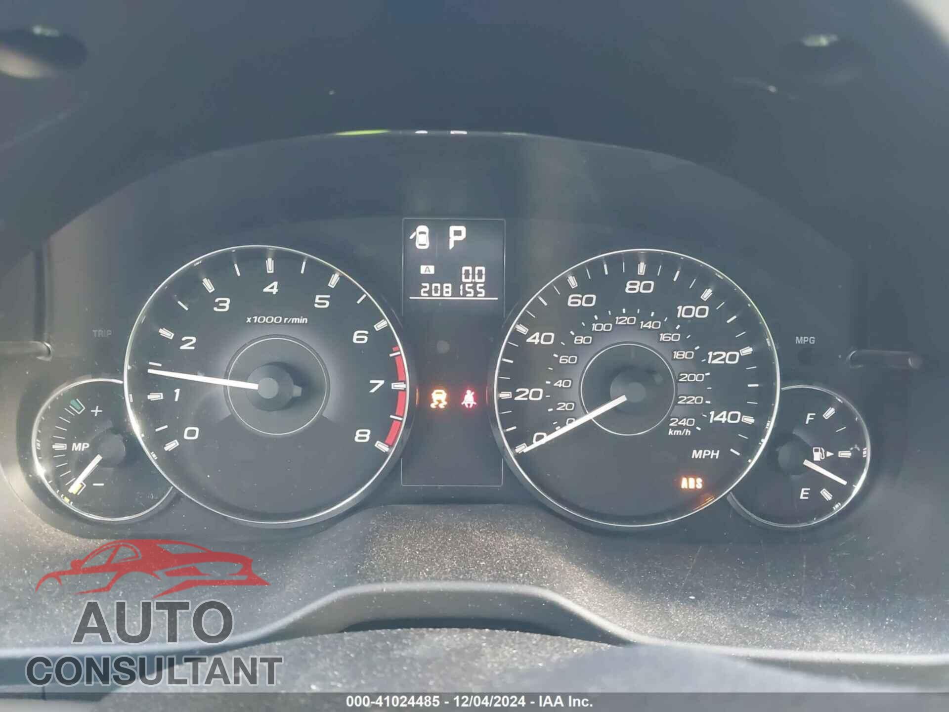 SUBARU OUTBACK 2012 - 4S4BRBHC7C3240329