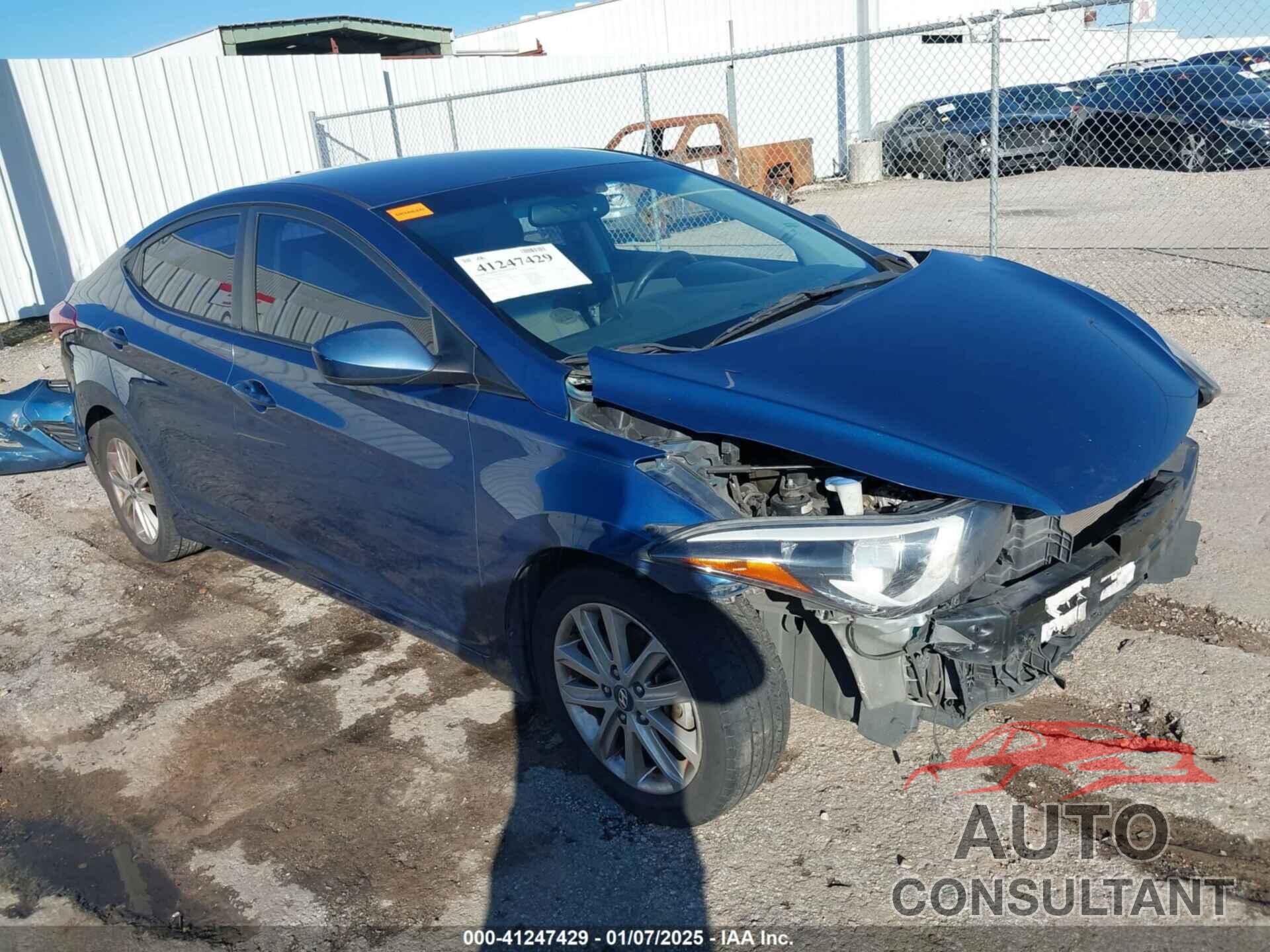 HYUNDAI ELANTRA 2015 - KMHDH4AE6FU357918