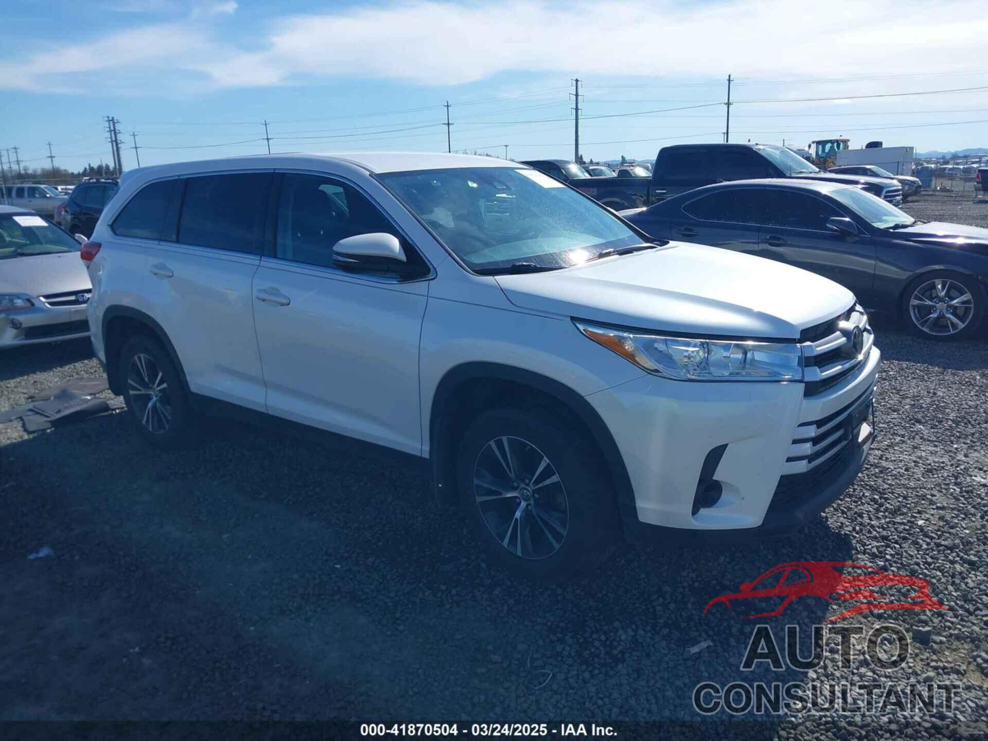 TOYOTA HIGHLANDER 2019 - 5TDBZRFHXKS956909