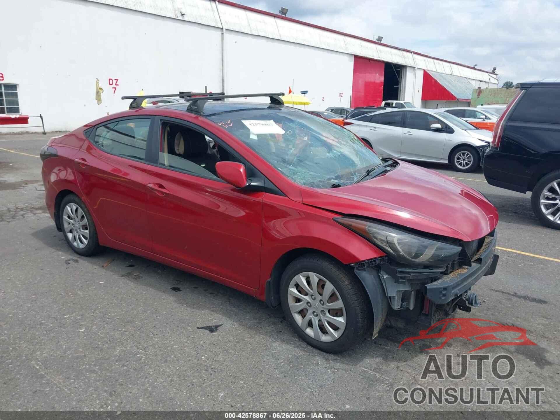 HYUNDAI ELANTRA 2013 - KMHDH4AE4DU554695