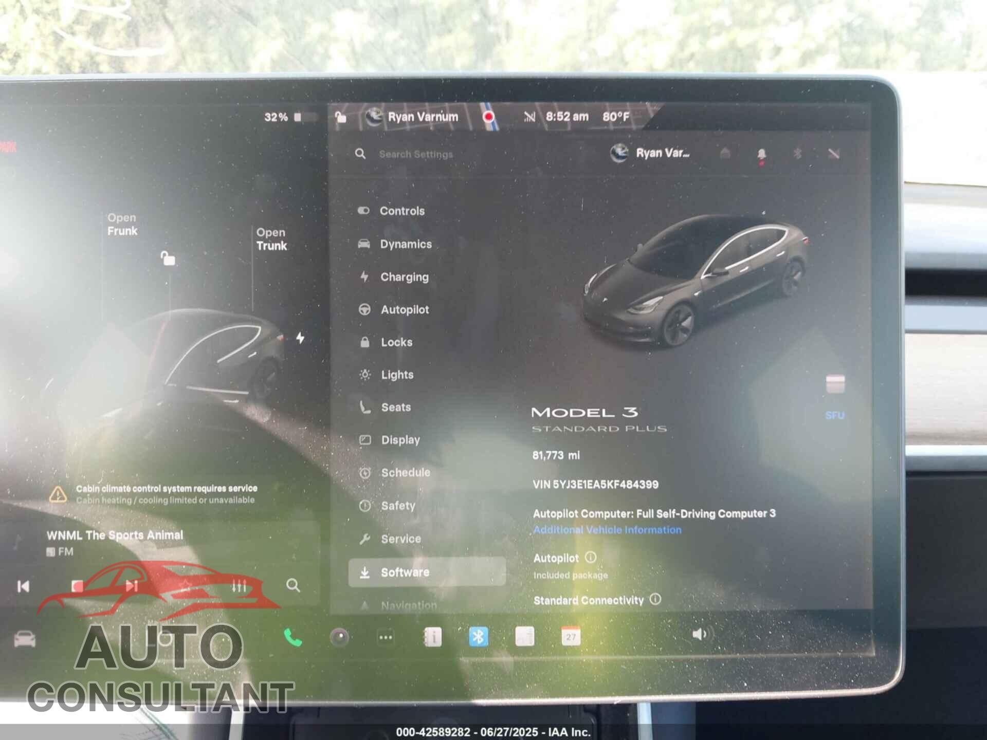 TESLA MODEL 3 2019 - 5YJ3E1EA5KF484399
